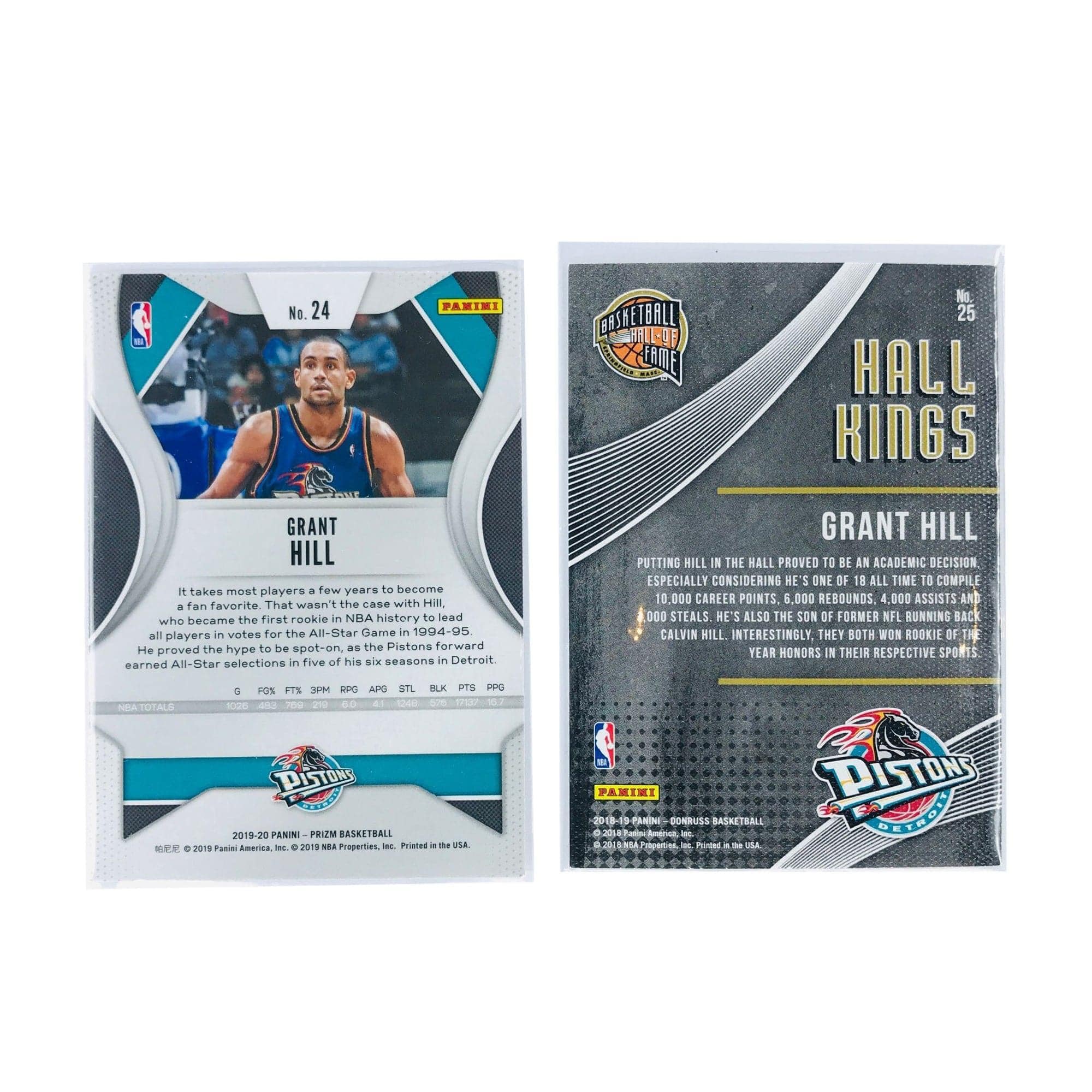 Panini Cards Grant Hill Detroit Pistons Panini 19-20 NBA 2 Card Set