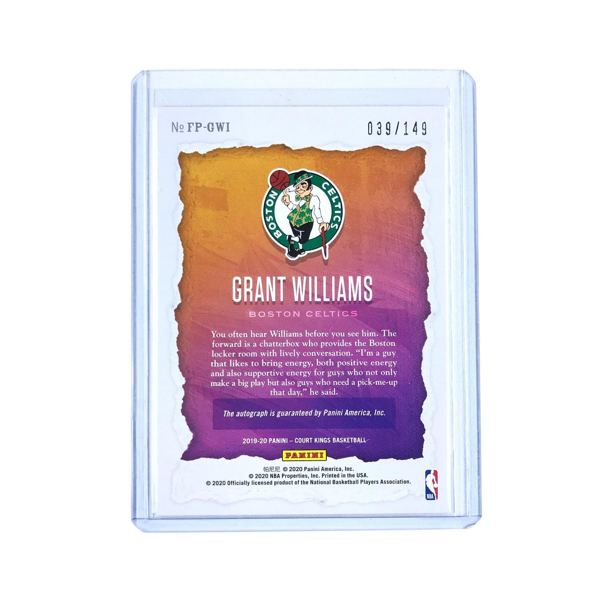 Panini Cards Grant Williams Boston Celtics 2019-20 Panini Court Kings NBA Fresh Paint /149 Rookie Card
