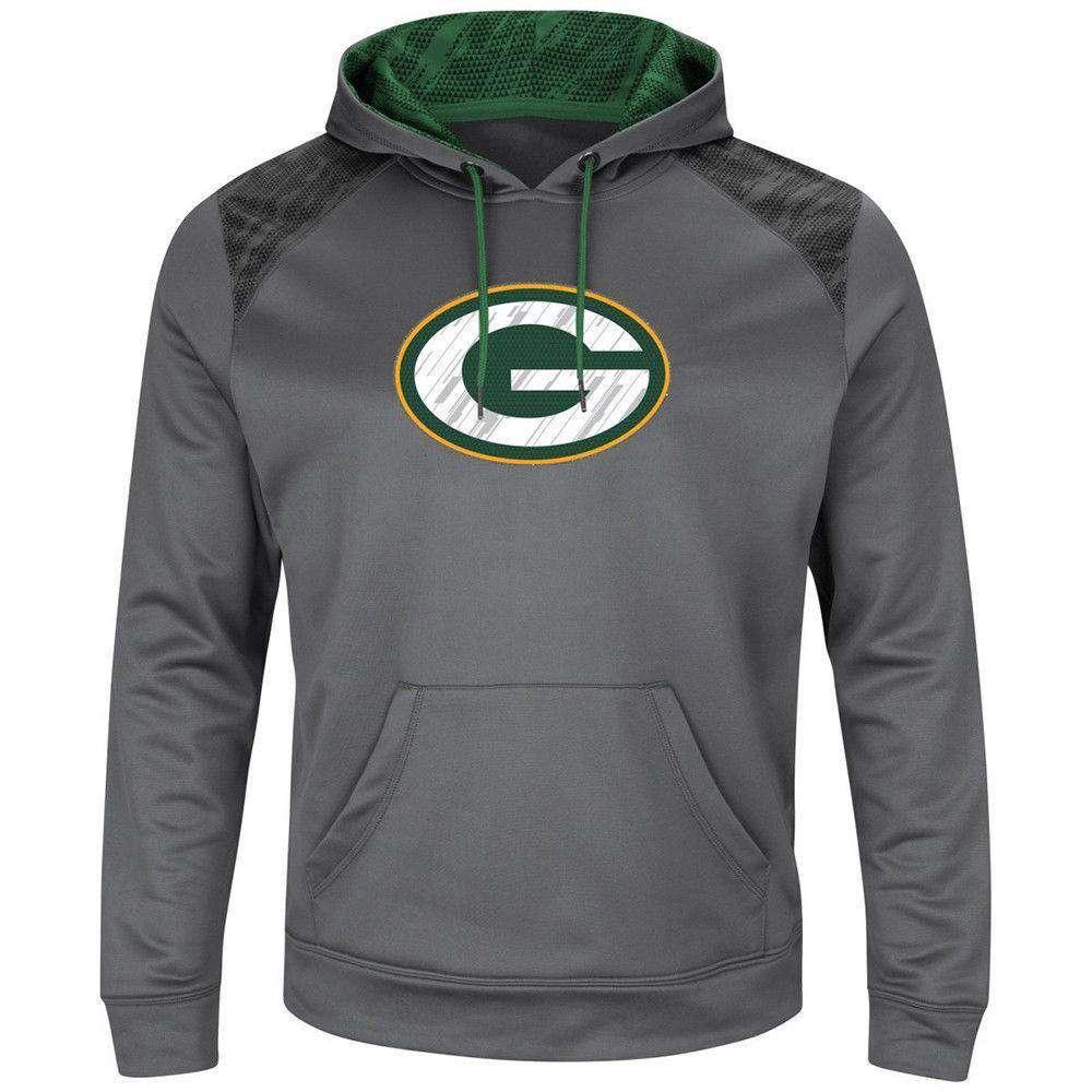 Majestic Athletic Jumpers S Green Bay Packers Majestic NFL Armor Performance Hoodie Jumper - Grey