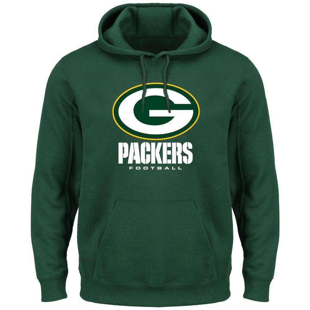 Majestic Athletic Jumpers Green Bay Packers Majestic NFL Critical Victory Hoodie Jumper - Green