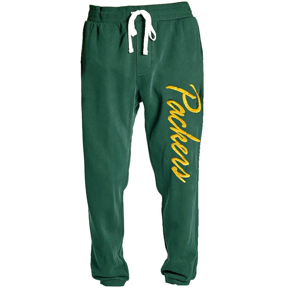 Majestic Athletic Pants Green Bay Packers Majestic NFL Script Baggy Track Pants - Faded Green