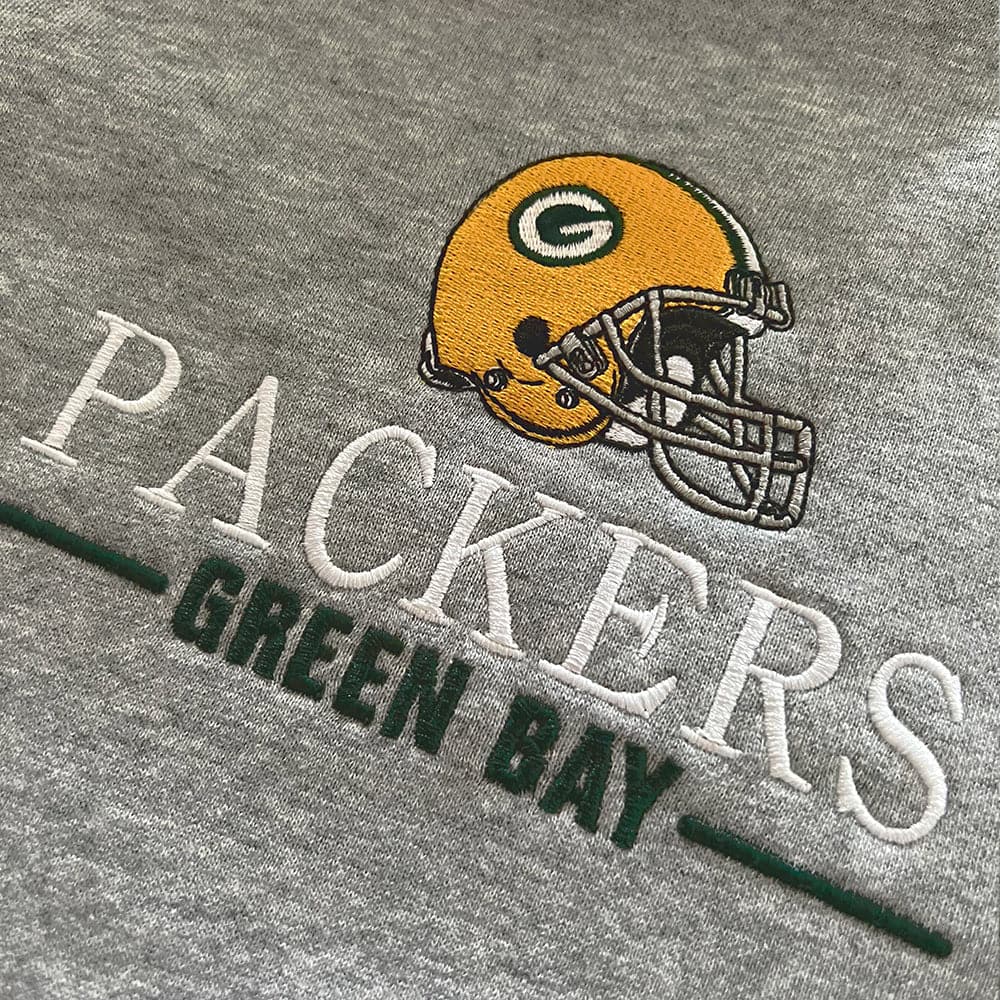 Mitchell And Ness Jumpers Green Bay Packers Mitchell & Ness NFL Helmet Stack Vintage Hoodie Jumper - Grey Marle