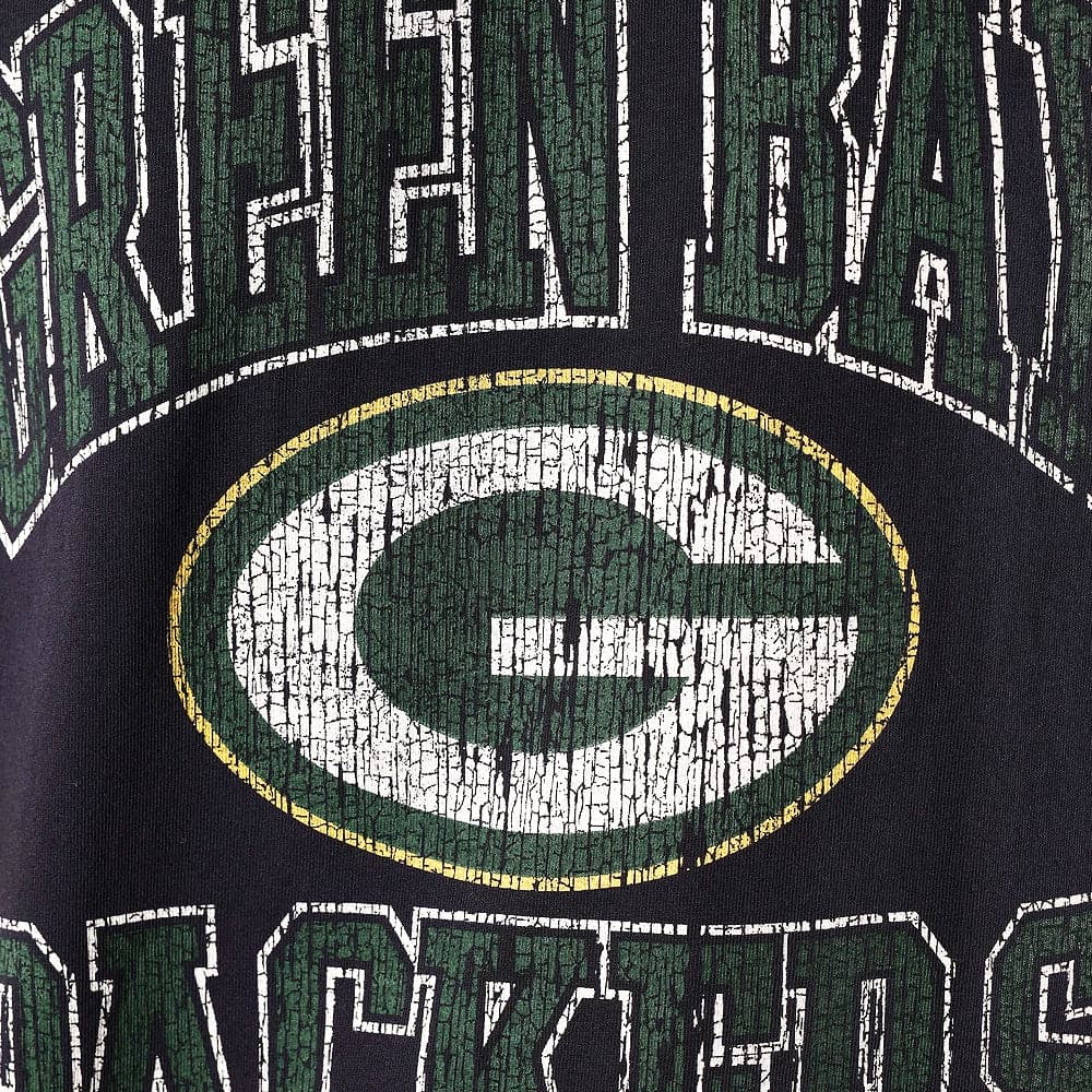 Mitchell And Ness T-Shirts Green Bay Packers Mitchell & Ness NFL Ivy Arch Vintage T-Shirt - Faded Black