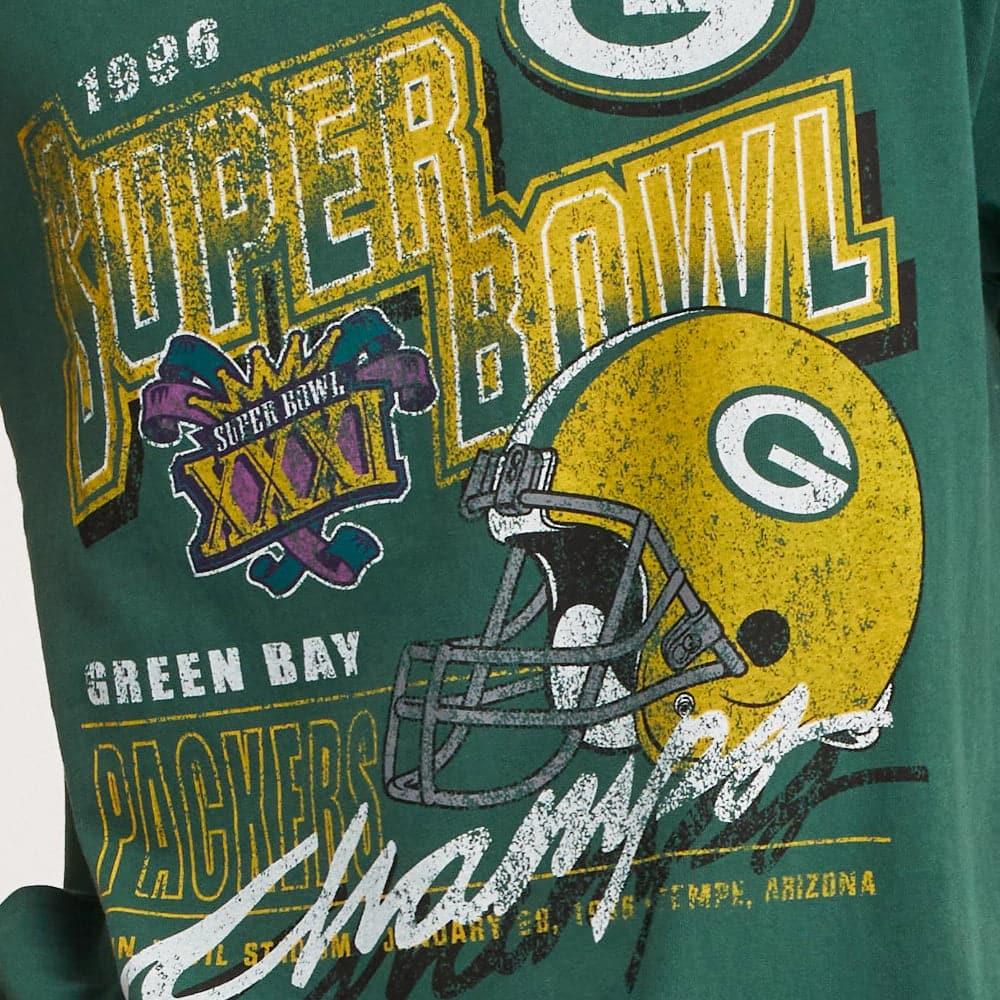 Mitchell And Ness T-Shirts Green Bay Packers Mitchell & Ness NFL Super Bowl XXXI Champs Vintage T-Shirt - Faded Green