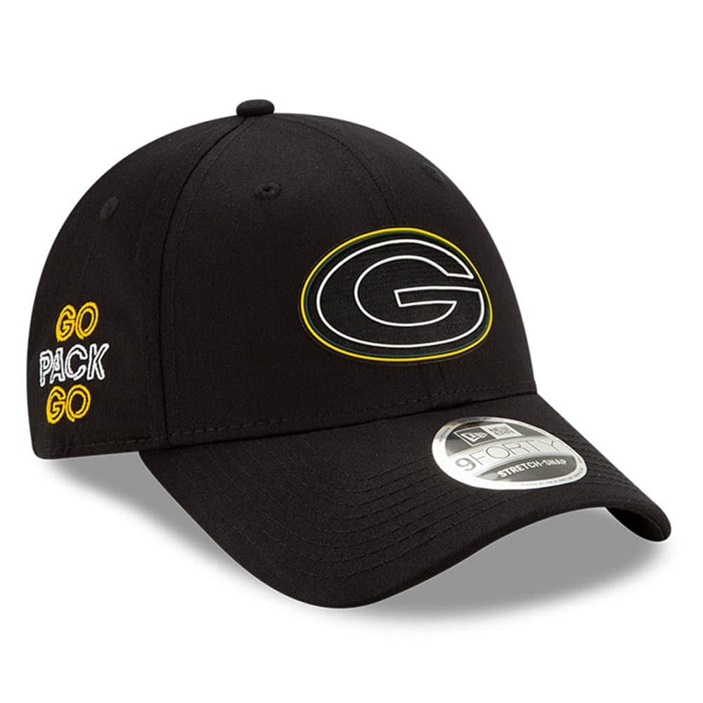New Era Caps Green Bay Packers New Era NFL 2020 Draft 9FORTY Stretch Snapback Curve Hat - Black