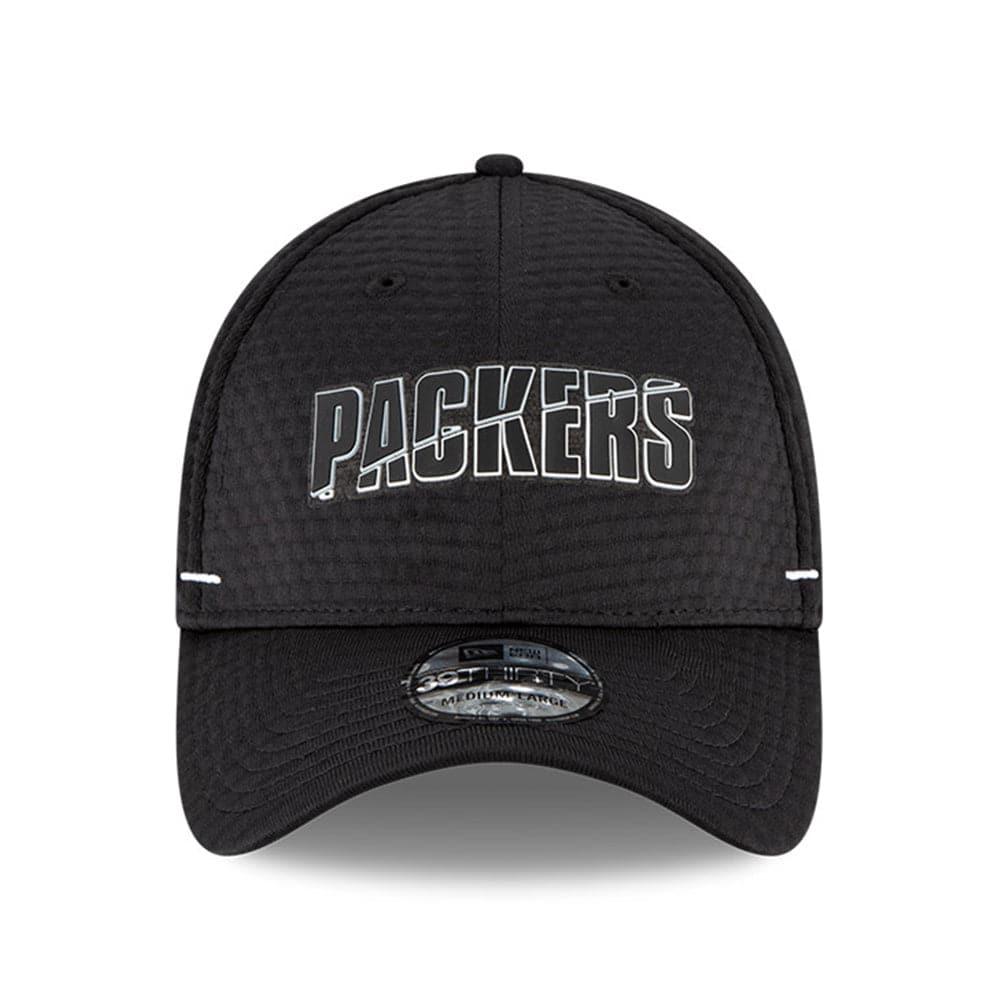 New Era Caps Green Bay Packers New Era NFL 2020 Summer Sideline 39THIRTY Flex Fit Curve Hat - Black