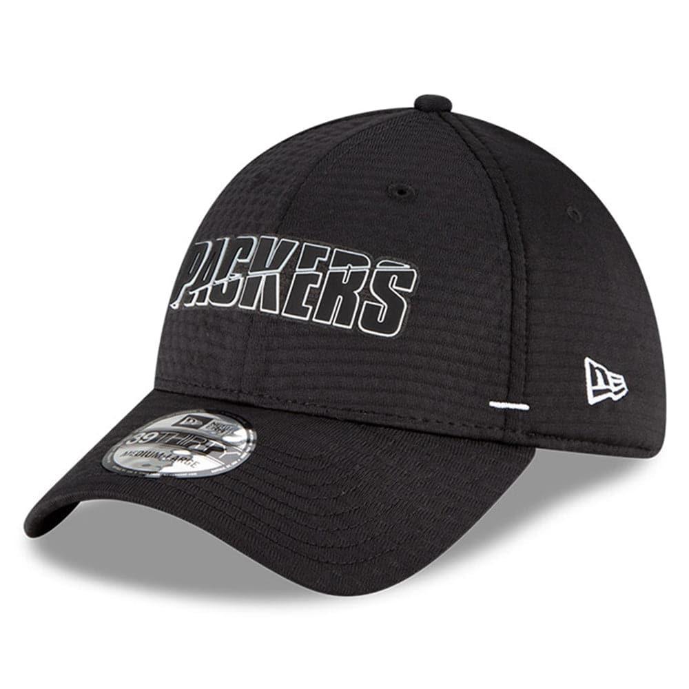New Era Caps Green Bay Packers New Era NFL 2020 Summer Sideline 39THIRTY Flex Fit Curve Hat - Black