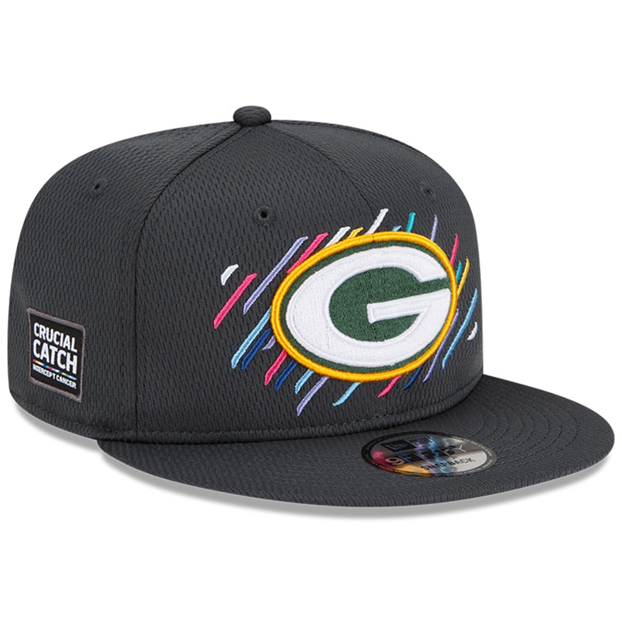 New Era Caps Green Bay Packers New Era NFL 2021 Crucial Catch 9FIFTY Snapback Hat - Steel