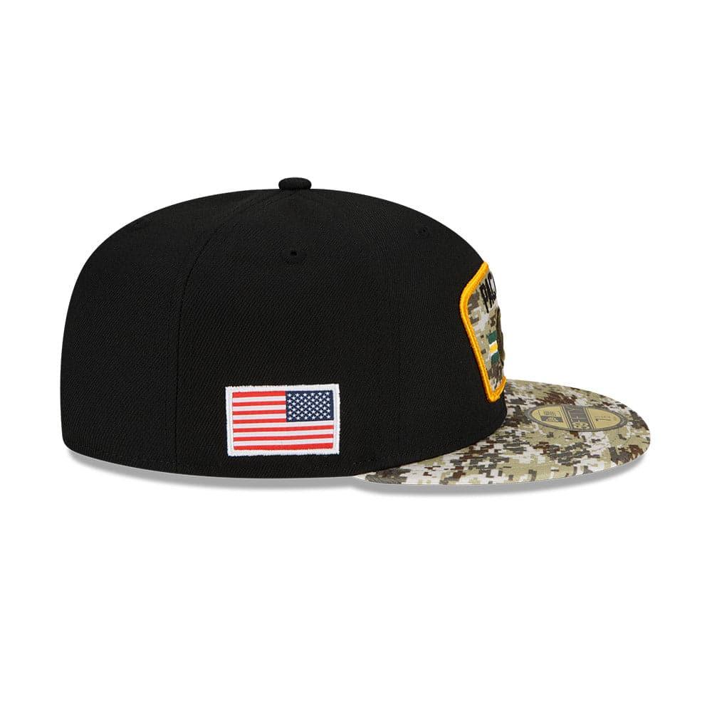 New Era Caps Green Bay Packers New Era NFL 2021 Salute To Service 59FIFTY Fitted Hat - Black