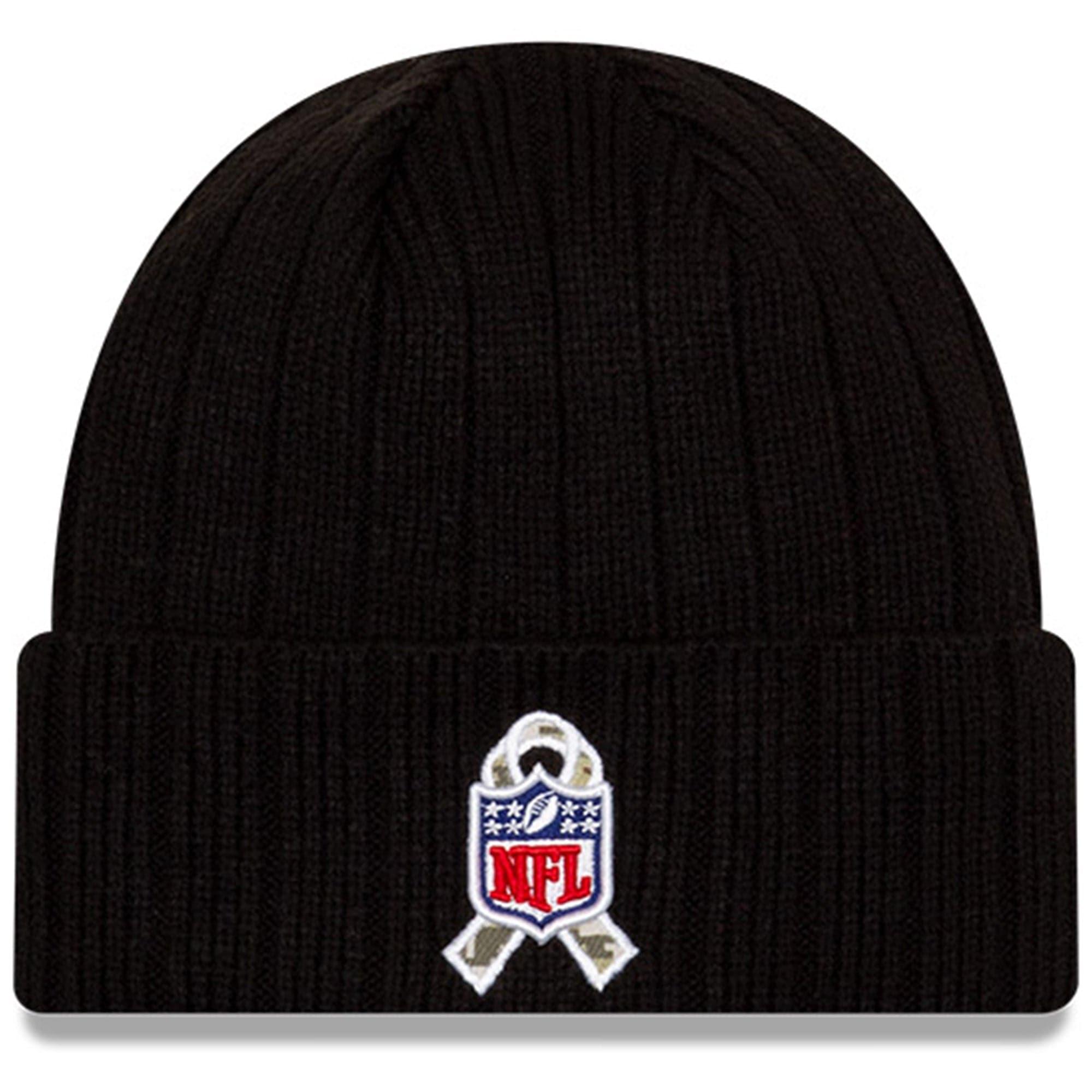 New Era Beanies Green Bay Packers New Era NFL 2021 Salute To Service Cuffed Knit Beanie - Black