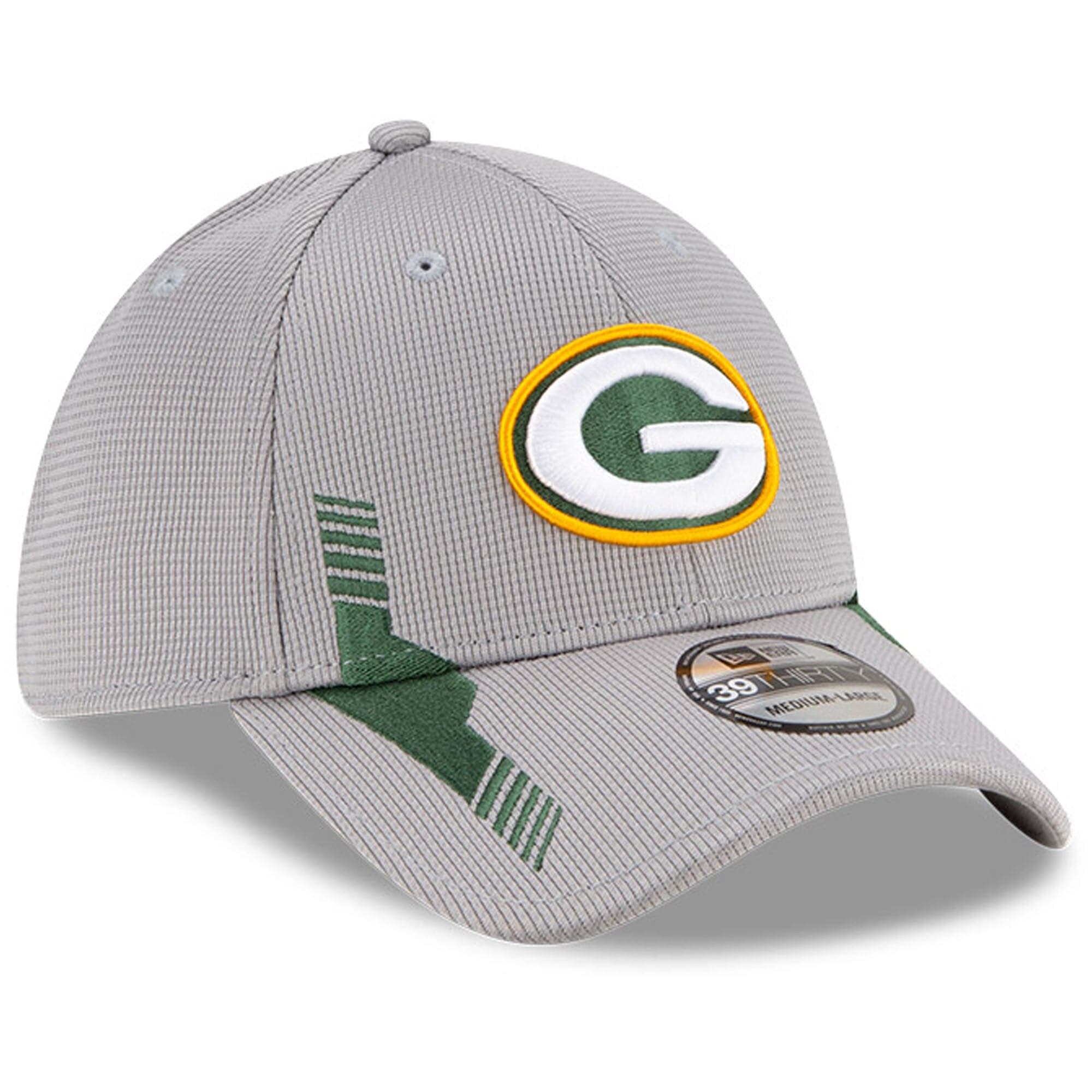 New Era Caps Green Bay Packers New Era NFL 2021 Sideline Home 39THIRTY Flex Fit Hat - Grey