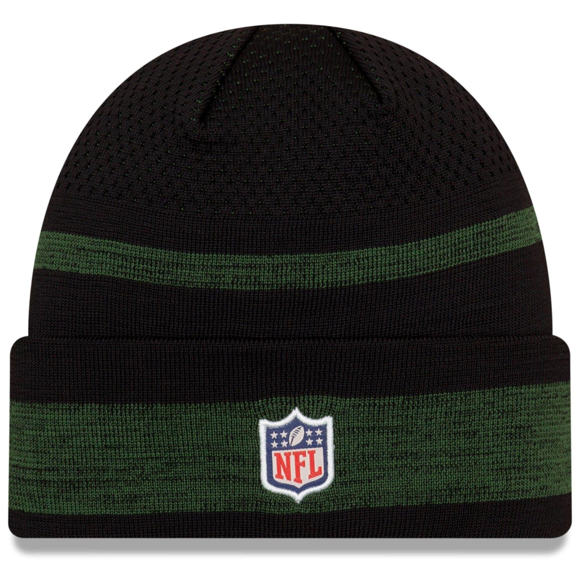 New Era Beanies Green Bay Packers New Era NFL 2021 Sideline Performance Tech Cuff Beanie - Black