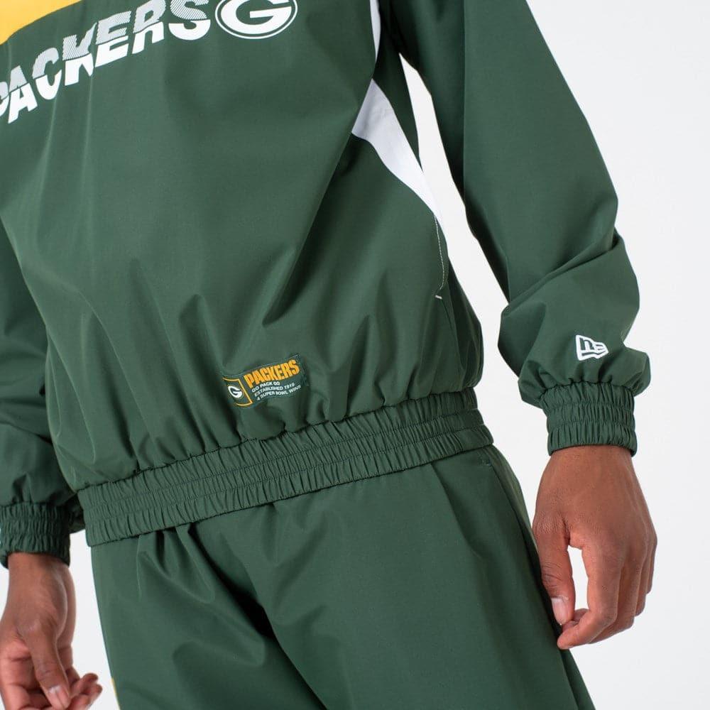 New Era Jackets Green Bay Packers New Era NFL Colour Block Hooded Windbreaker Jacket - Green