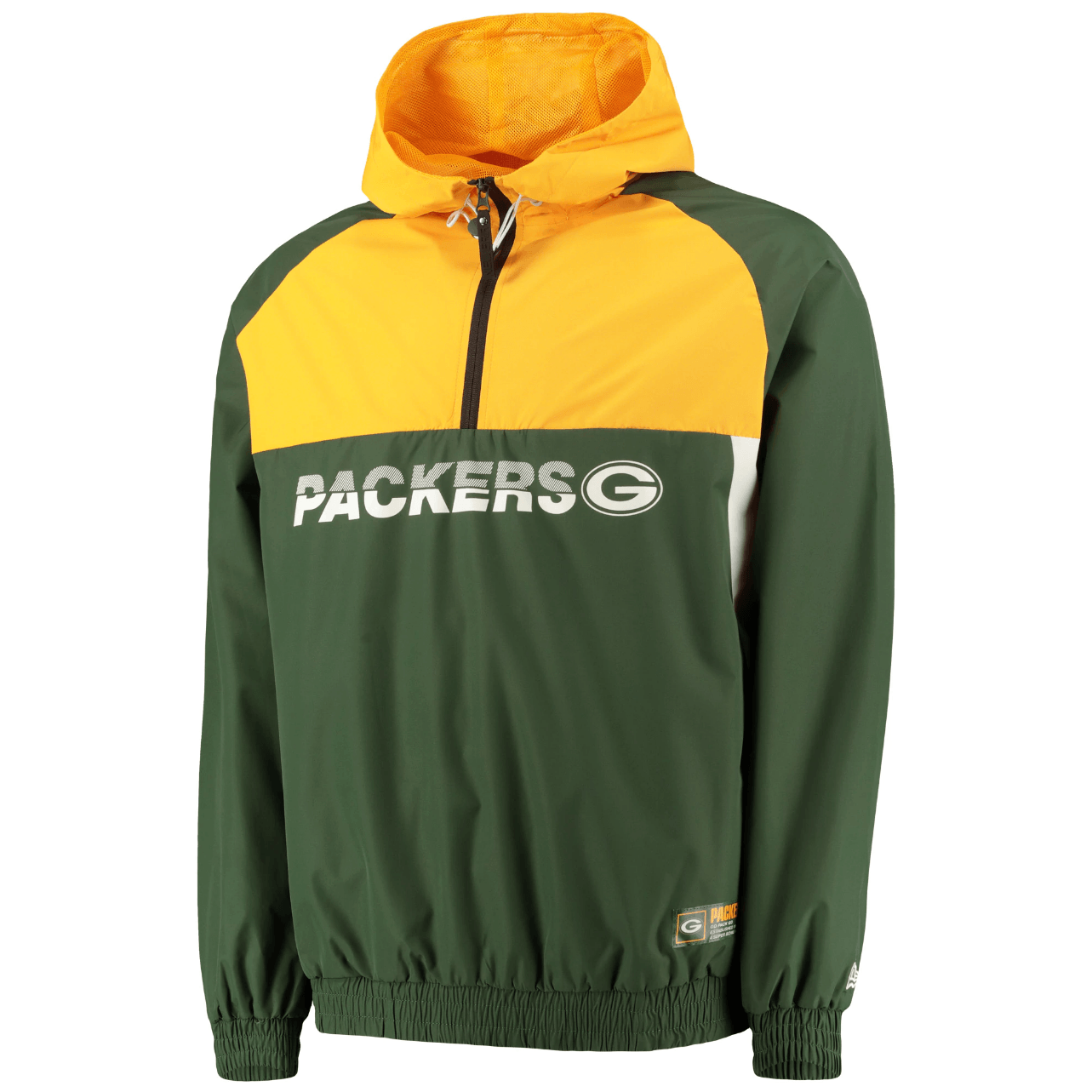 New Era Jackets Green Bay Packers New Era NFL Colour Block Hooded Windbreaker Jacket - Green