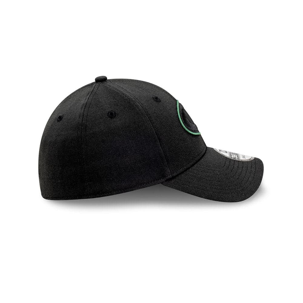 New Era Caps Green Bay Packers New Era NFL Pop Outline 39THIRTY Flex Fiit Curve Hat - Black