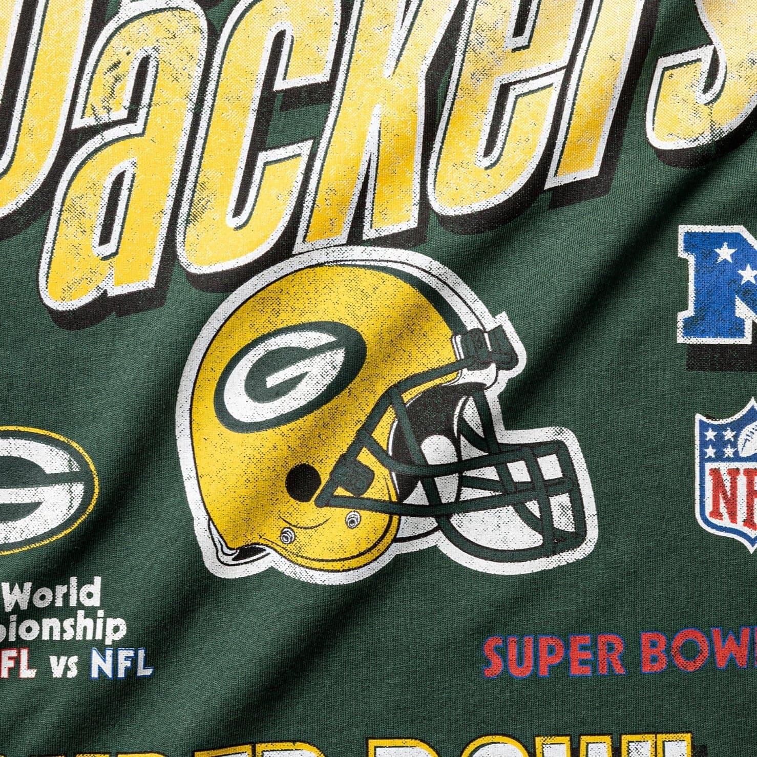 Majestic Athletic T-Shirts Green Bay Packers NFL Back 2 Back Champs Vintage T-Shirt - Faded Green