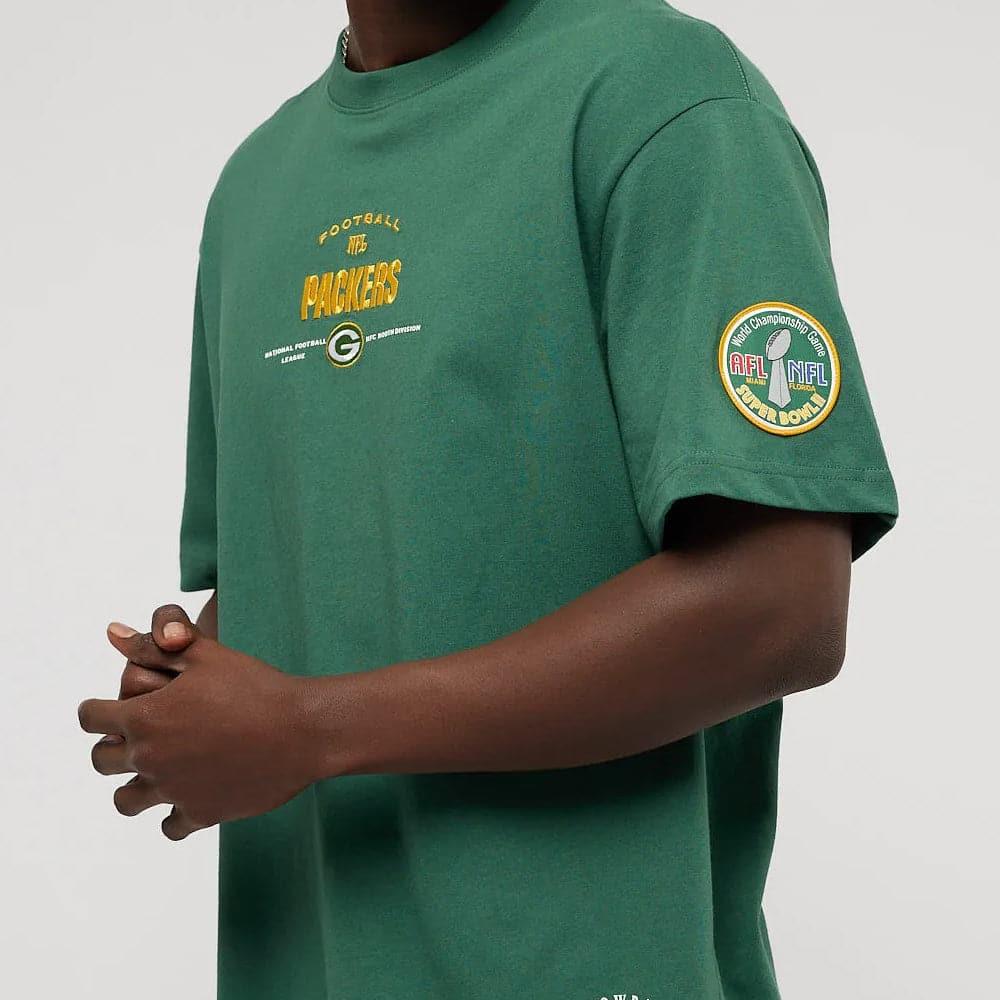 Majestic Athletic T-Shirts Green Bay Packers NFL Chest Patch Vintage T-Shirt - Faded Green