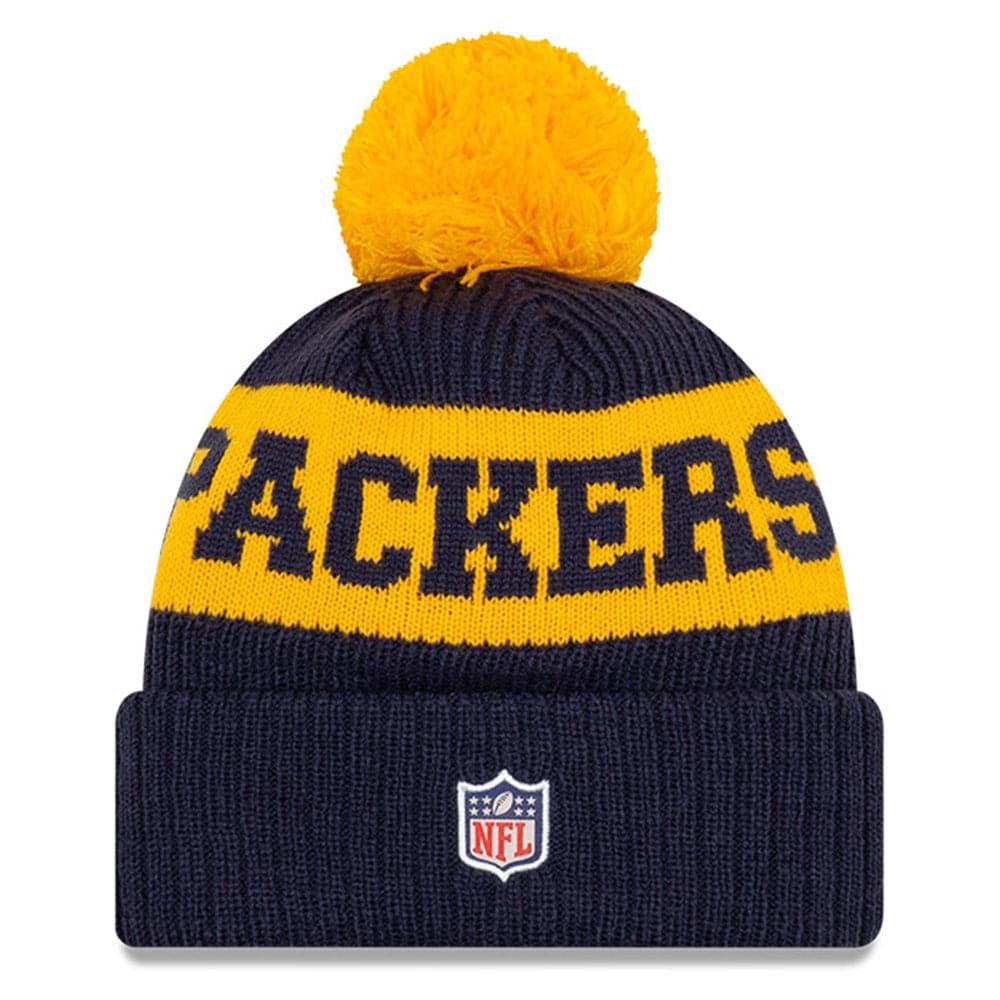 New Era Beanies Green Bay Packers Throwback New Era NFL 2020 Team Colour Sideline Knit Beanie