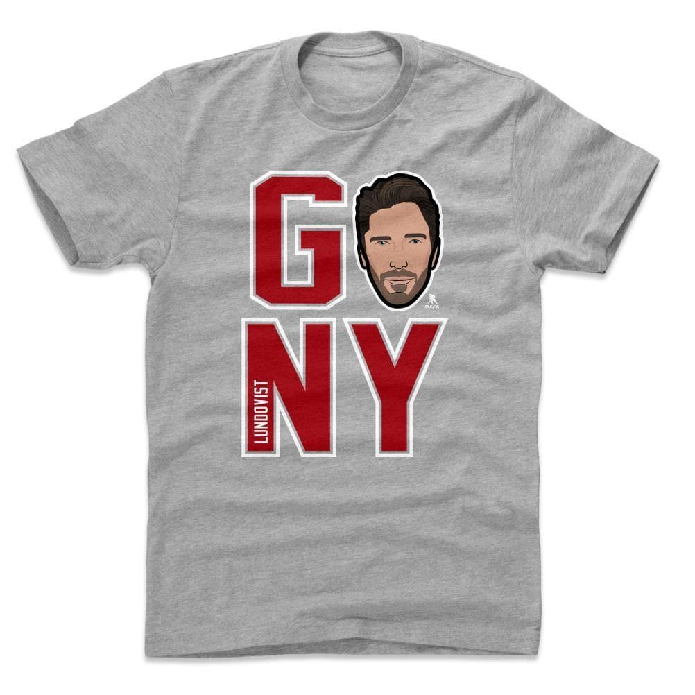 500 Level T-Shirts Henrik Lundqvist New York Rangers 500 Level NHL Go NY T-Shirt - Gray