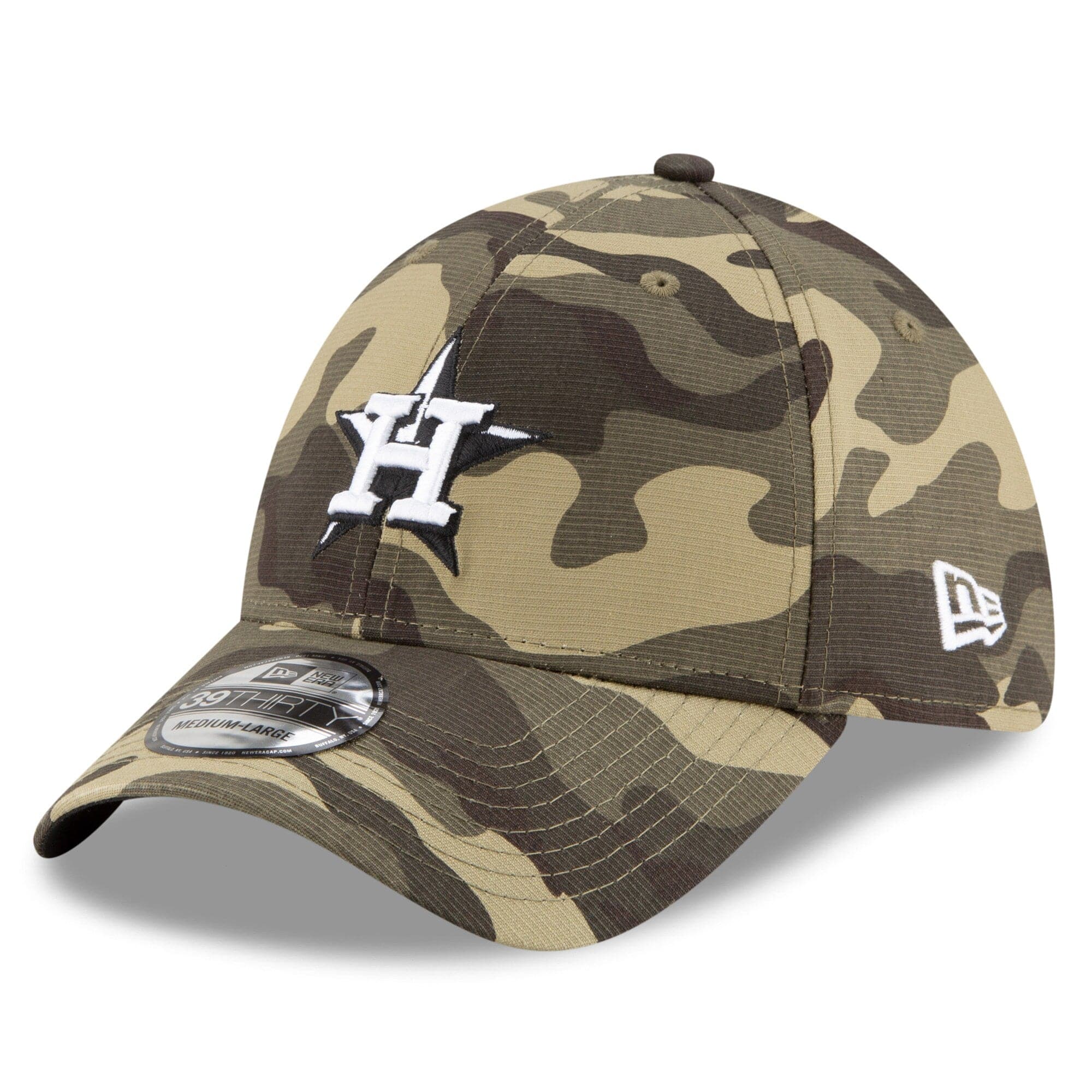 New Era Caps Houston Astros New Era MLB 2021 Armed Forces 39THIRTY Flex Fit Curve Hat - Camo