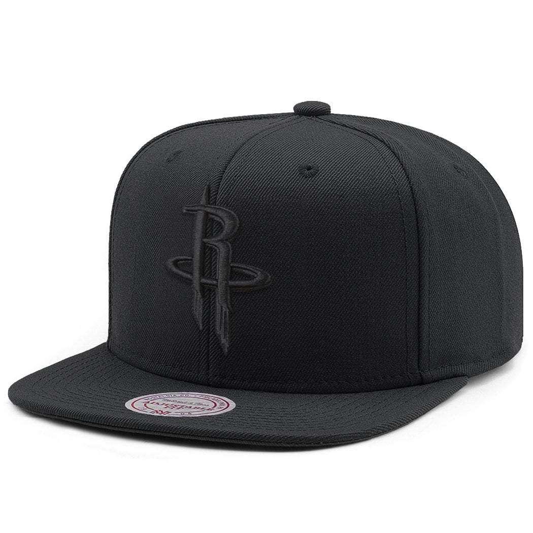 Mitchell And Ness Caps Houston Rockets Mitchell & Ness NBA All Black High Crown Snapback Hat