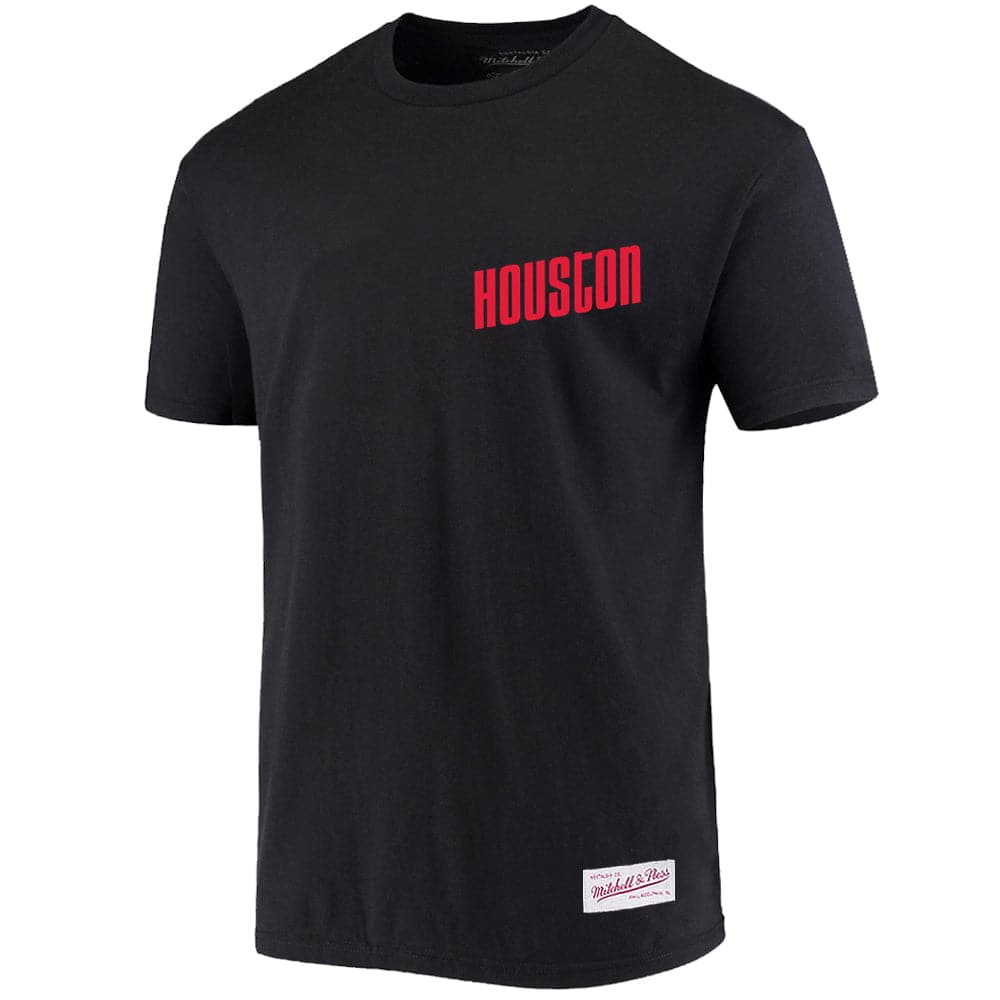 Mitchell And Ness T-Shirts Houston Rockets Mitchell & Ness NBA HWC Retro Repeat T-Shirt - Black