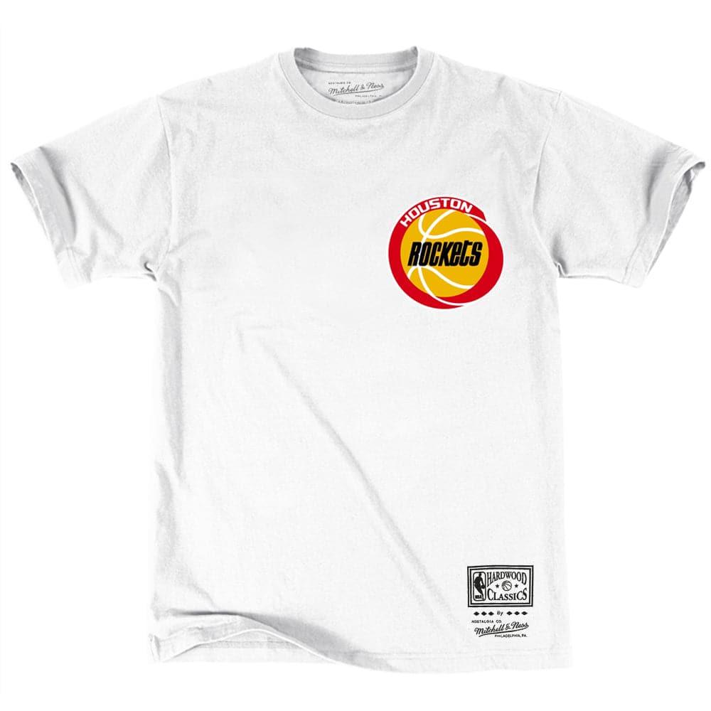Mitchell And Ness T-Shirts Houston Rockets Mitchell & Ness NBA HWC Retro Repeat T-Shirt - White
