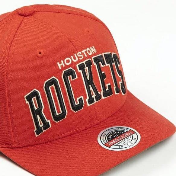 Mitchell And Ness Caps Houston Rockets Mitchell & Ness NBA Iconic Classic Red Curve Snapback Hat - Red