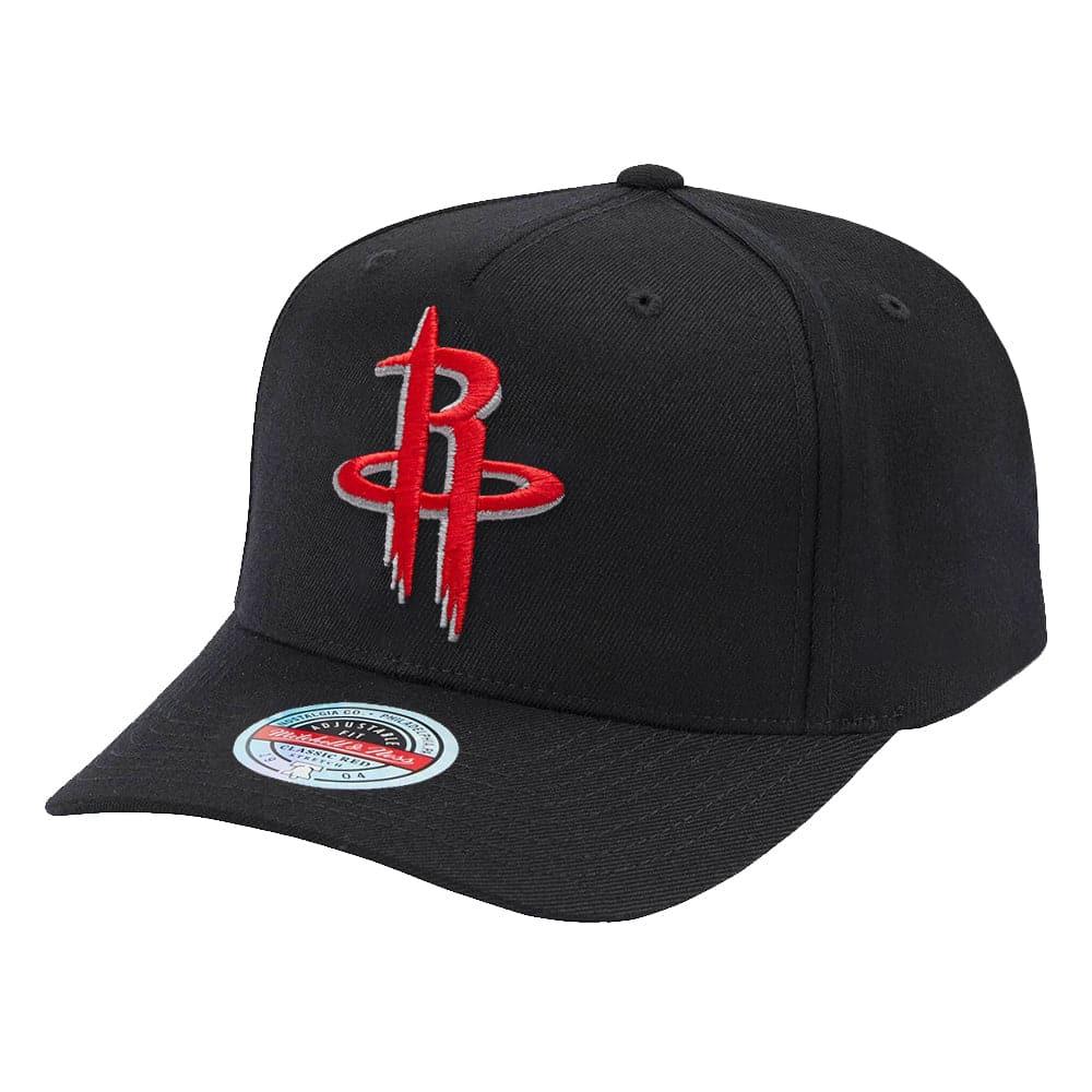 Mitchell And Ness Caps Houston Rockets Mitchell & Ness NBA Team Classic Red Snapback Hat - Black