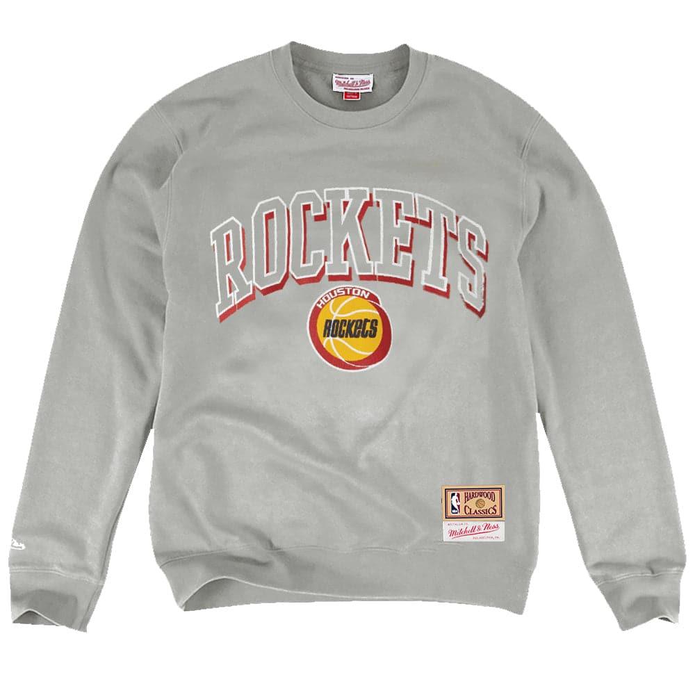 Mitchell And Ness Jumpers Houston Rockets Mitchell & Ness NBA Vintage Keyline Crew Jumper - Silver Grey