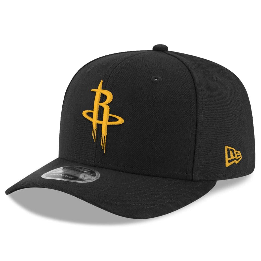 New Era Caps Houston Rockets New Era NBA Amber Logo 9FIFTY OF Pre-Curved Snapback Hat - Black