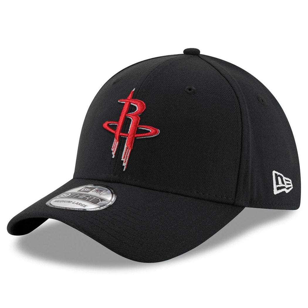 New Era Caps Houston Rockets New Era NBA Team 39THIRTY Stretch-Fit Curve Hat - Black