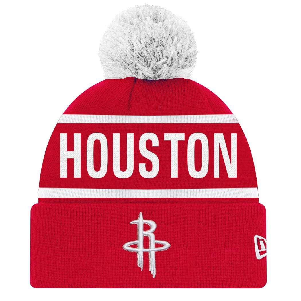 New Era Beanies Houston Rockets New Era NBA Team On Fire Knit Beanie - Red