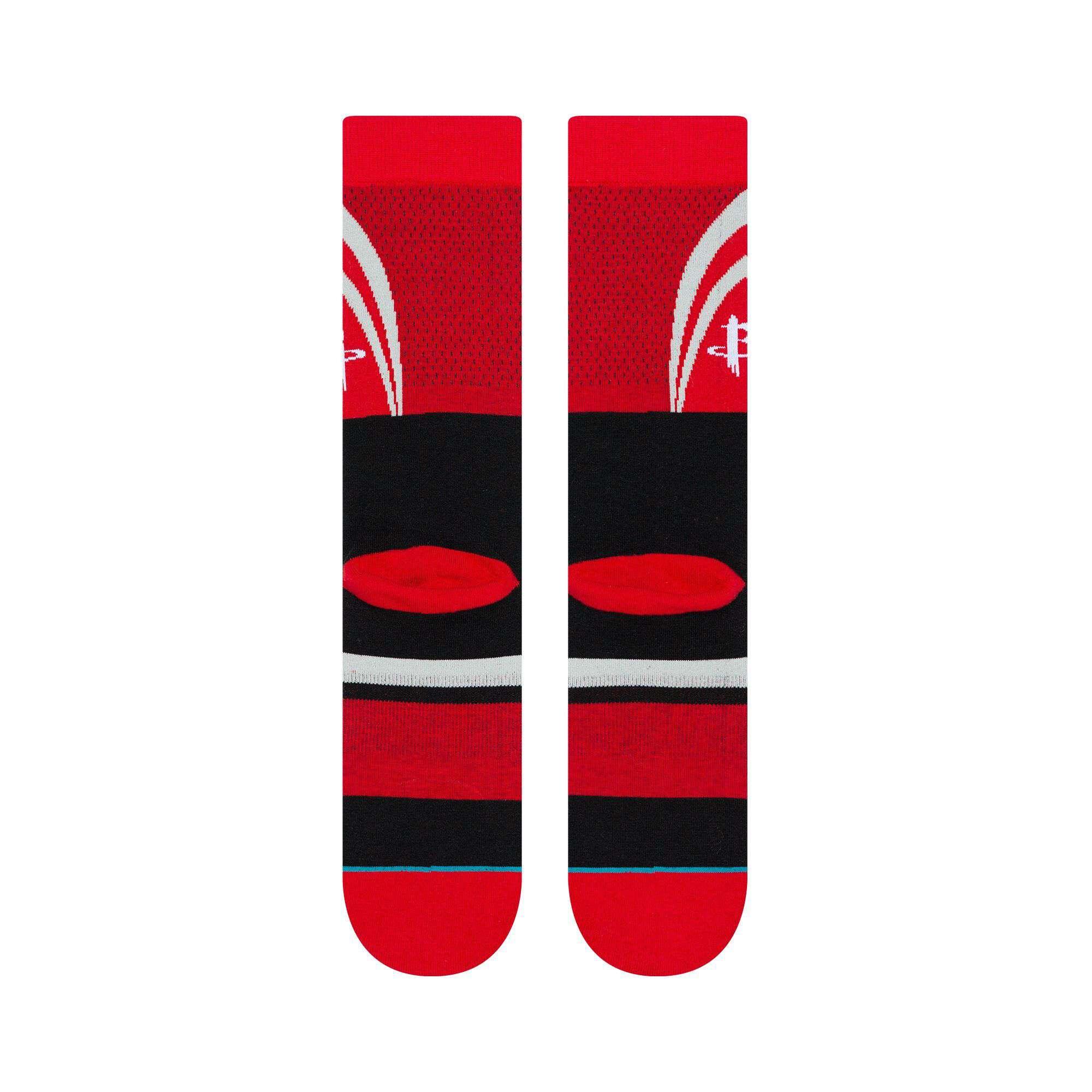Stance Socks Large (9-12 US) Houston Rockets Stance NBA Shortcut Crew Socks - Red