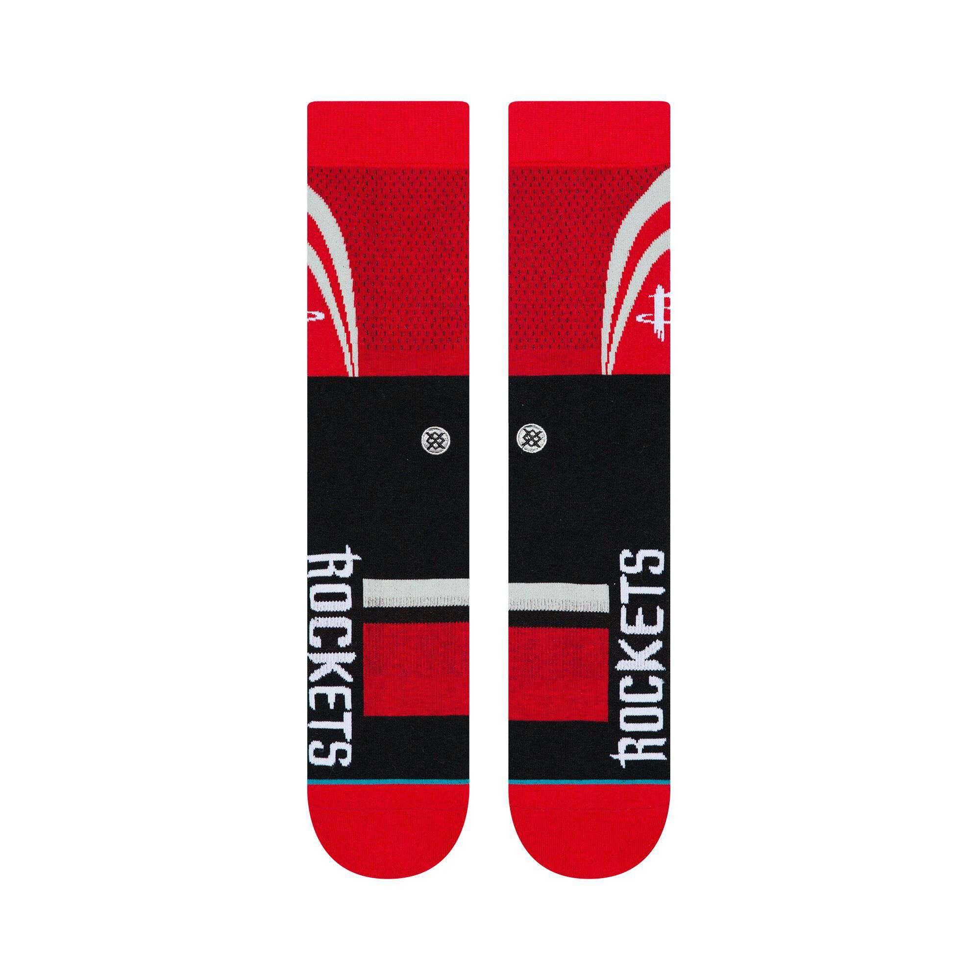 Stance Socks Large (9-12 US) Houston Rockets Stance NBA Shortcut Crew Socks - Red