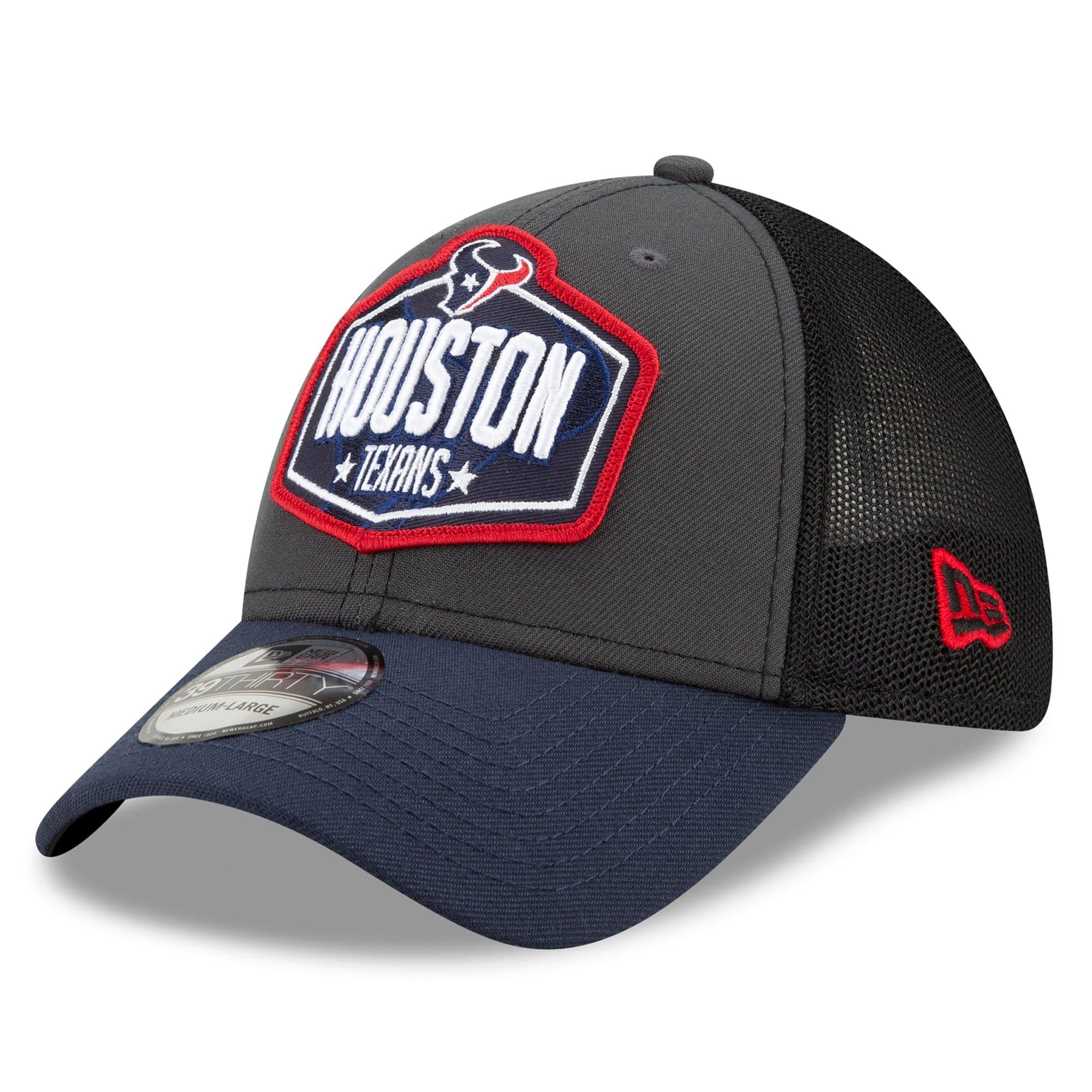 New Era Caps Houston Texans New Era 2021 NFL Draft 39THIRTY Flex Fit Curve Hat - Graphite