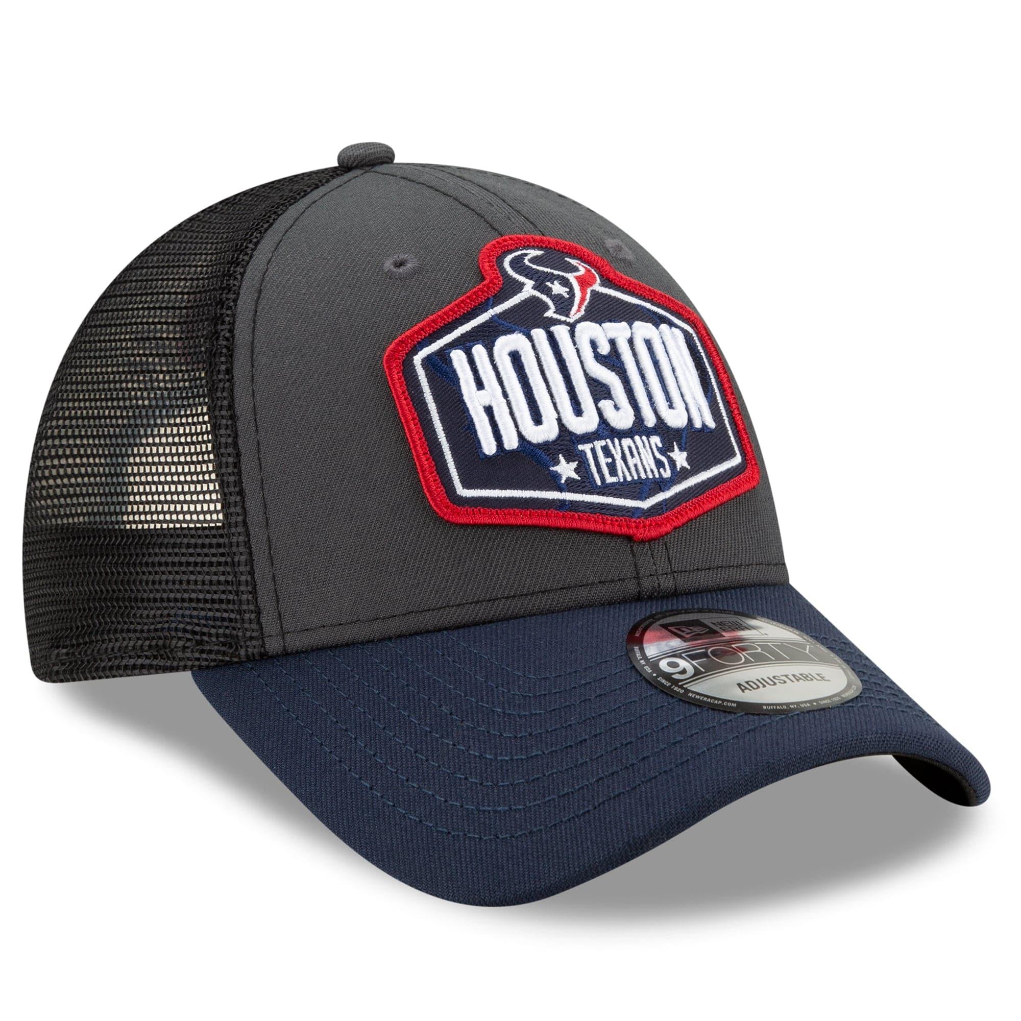 New Era Caps Houston Texans New Era 2021 NFL Draft 9FORTY Snapback Curve Hat - Graphite