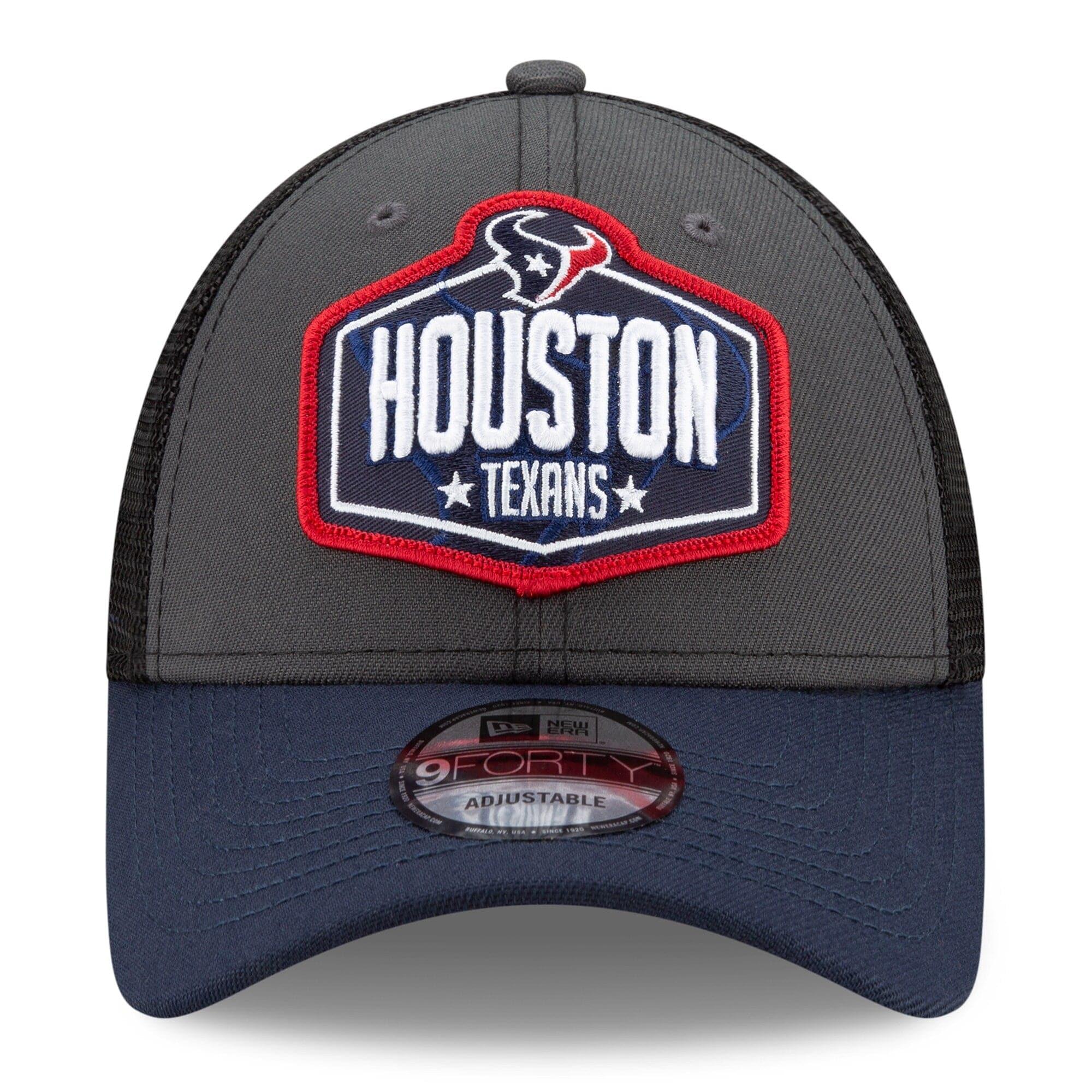 New Era Caps Houston Texans New Era 2021 NFL Draft 9FORTY Snapback Curve Hat - Graphite