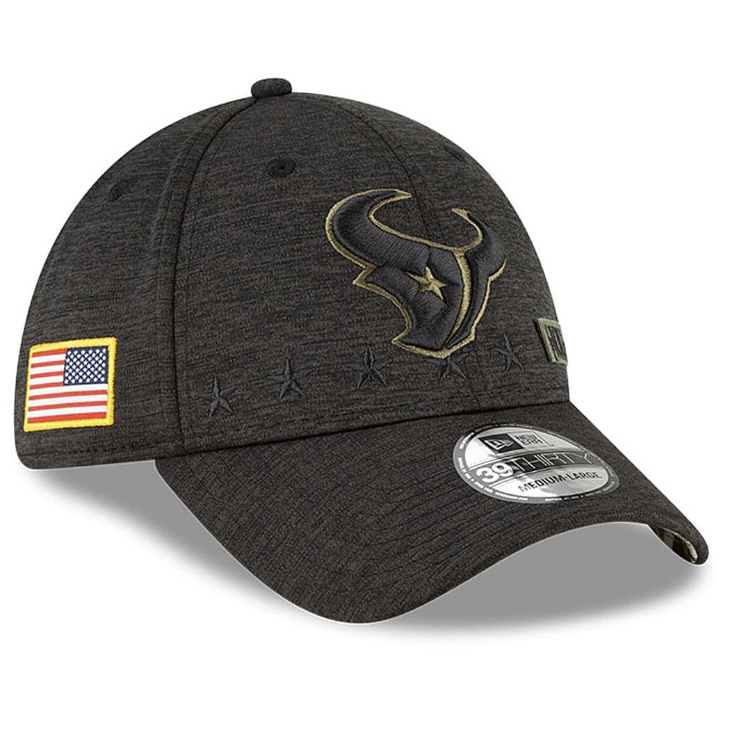 New Era Caps Houston Texans New Era NFL 2020 Sideline 39THIRTY Flex Fit Curve Hat - Black