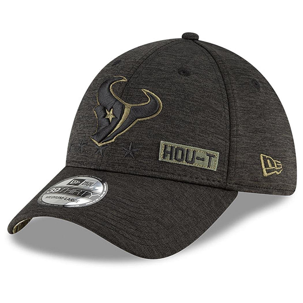 New Era Caps Houston Texans New Era NFL 2020 Sideline 39THIRTY Flex Fit Curve Hat - Black