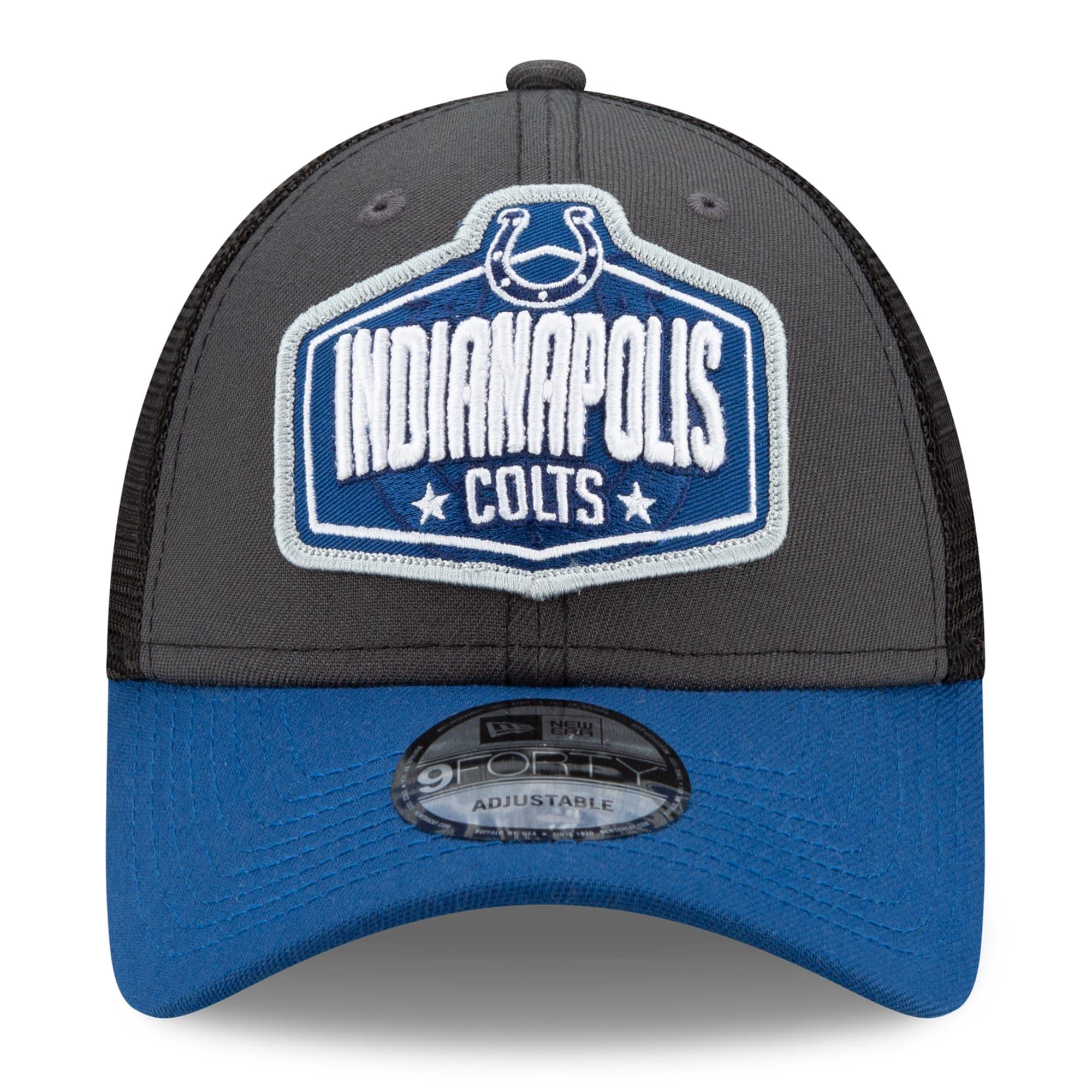 New Era Caps Indianapolis Colts New Era 2021 NFL Draft 9FORTY Snapback Curve Hat - Graphite