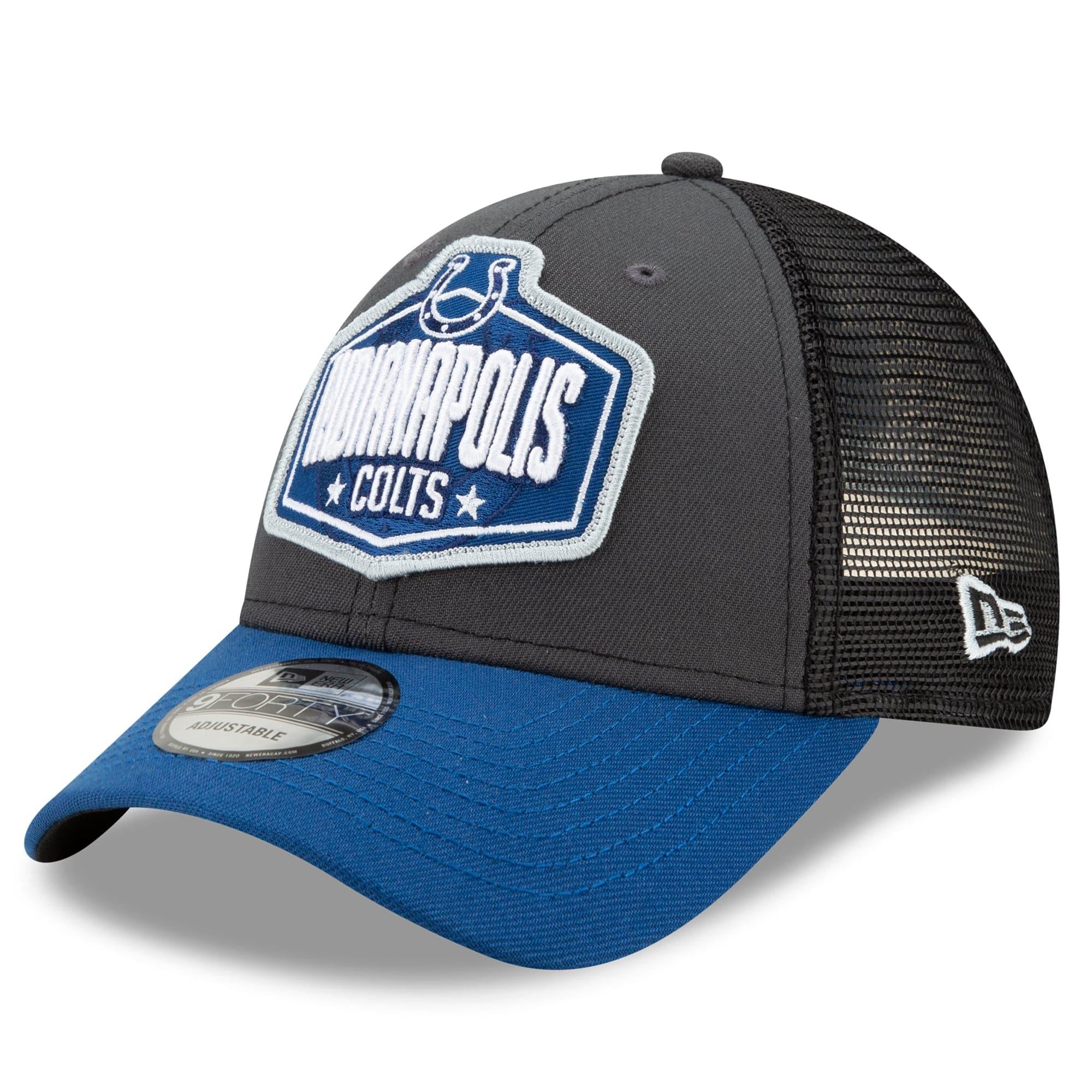 New Era Caps Indianapolis Colts New Era 2021 NFL Draft 9FORTY Snapback Curve Hat - Graphite