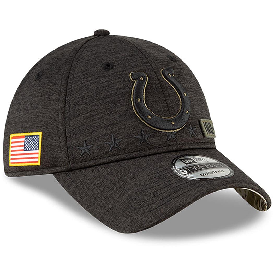 New Era Caps Indianapolis Colts New Era NFL 2020 Salute To Service 9TWENTY Curve Hat - Black
