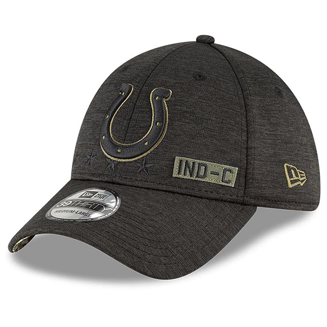New Era Caps Indianapolis Colts New Era NFL 2020 Sideline 39THIRTY Flex Fit Curve Hat - Black