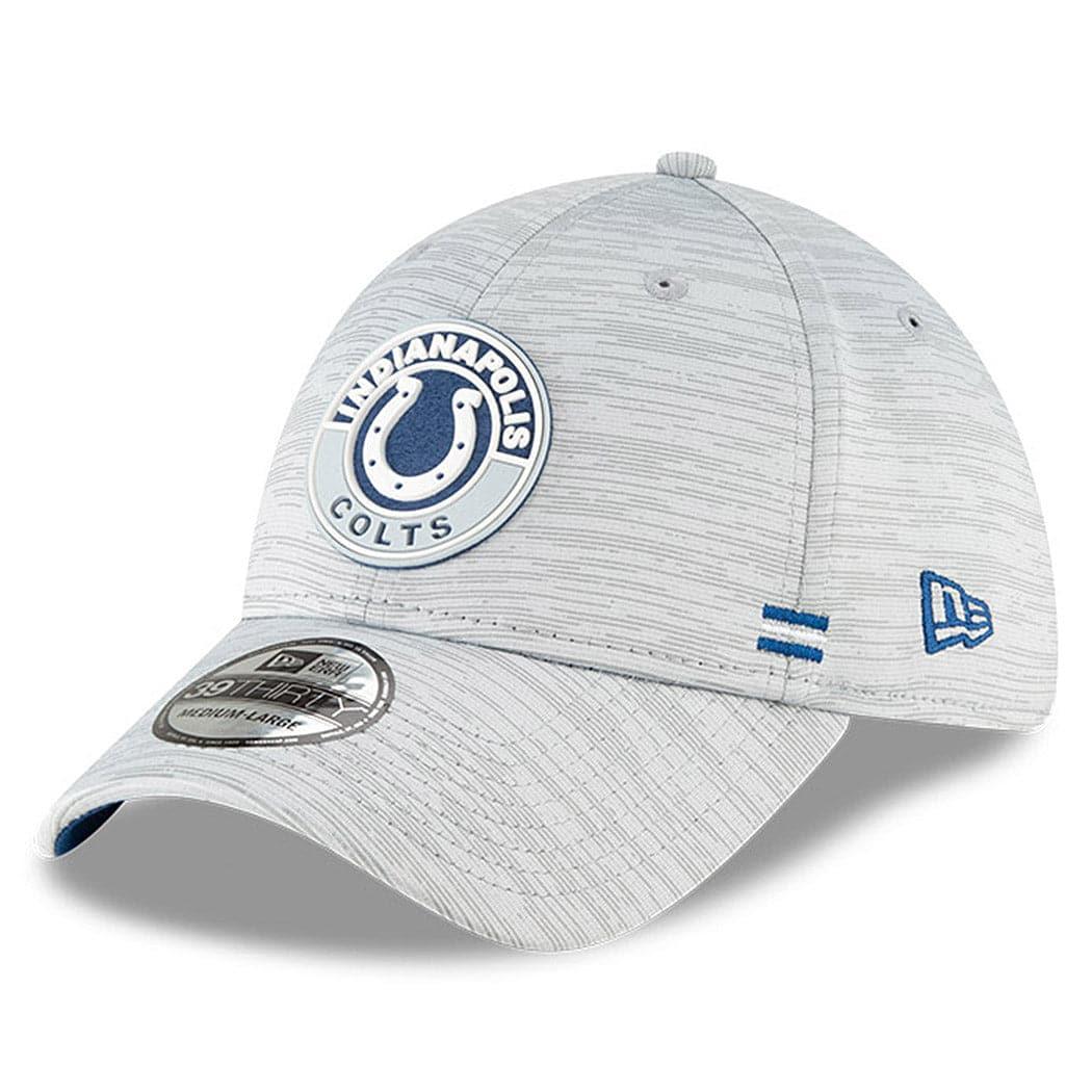 New Era Caps Indianapolis Colts New Era NFL 2020 Sideline 39THIRTY Flex Fit Curve Hat - Grey