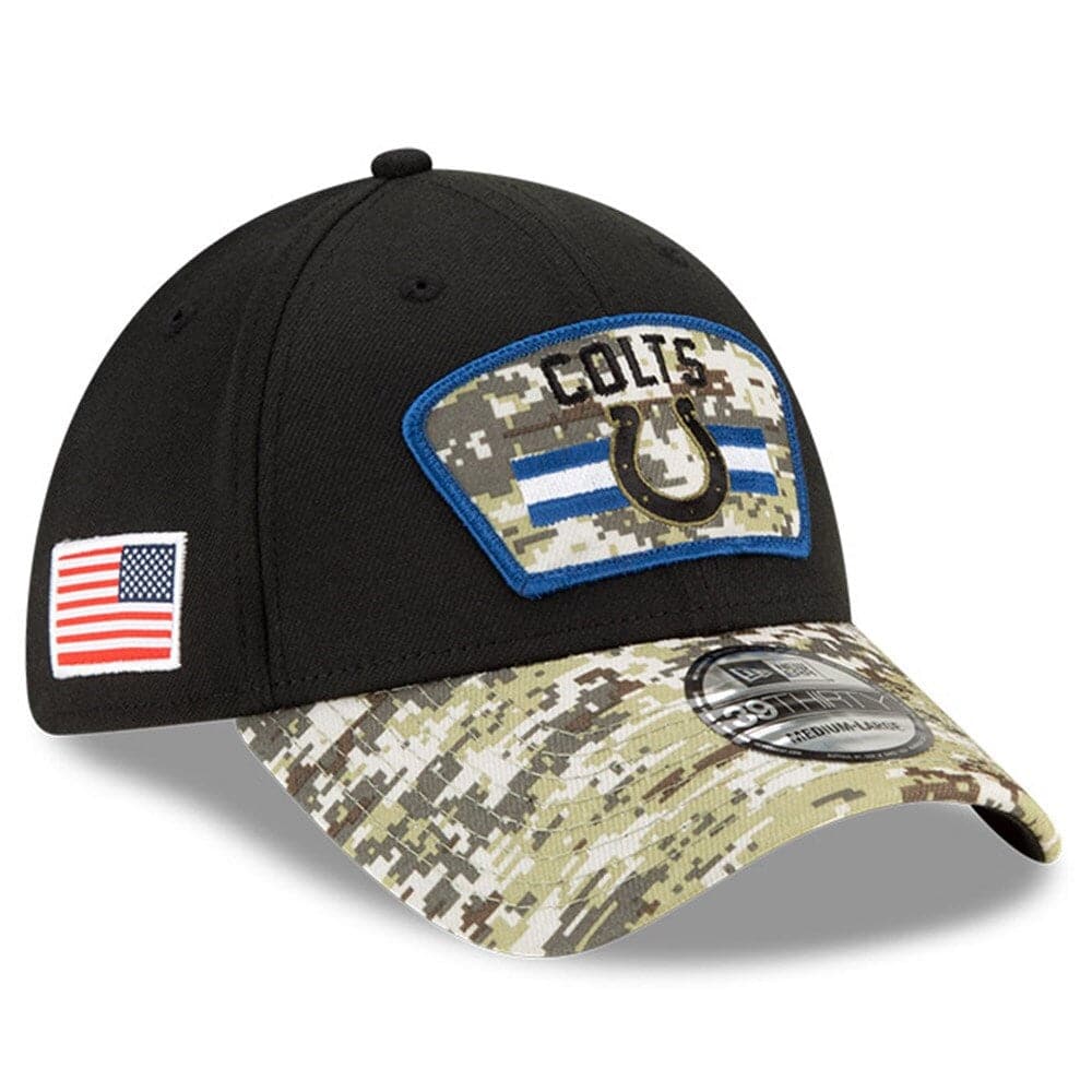New Era Caps Indianapolis Colts New Era NFL 2021 Salute To Service 39THIRTY Flex Fit Hat - Black