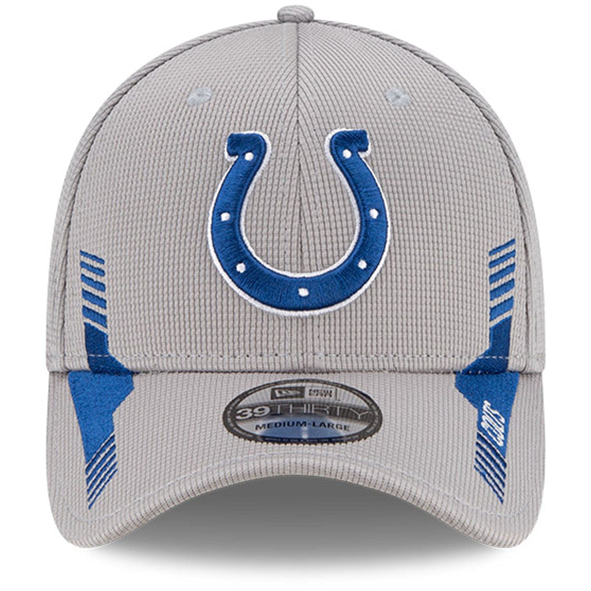 New Era Caps Indianapolis Colts New Era NFL 2021 Sideline Home 39THIRTY Flex Fit Hat - Grey