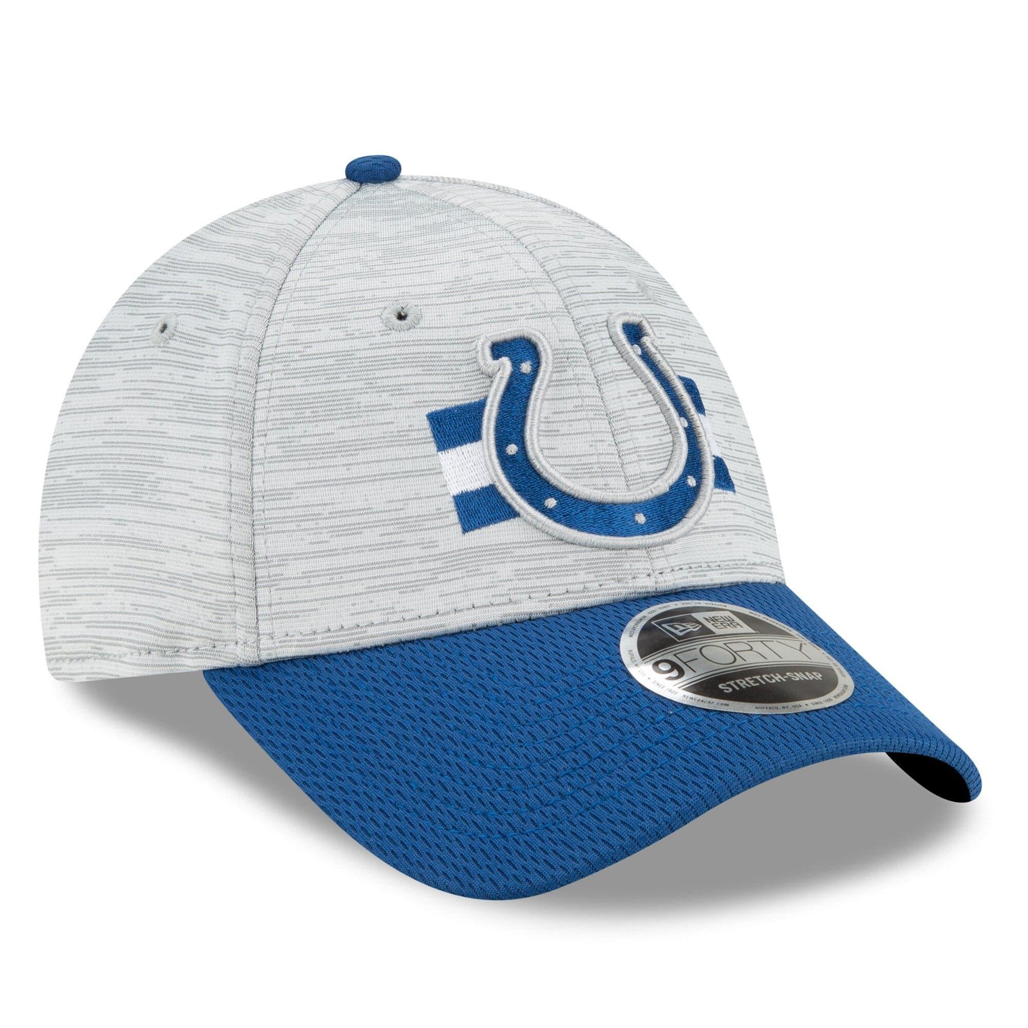 New Era Caps Indianapolis Colts New Era NFL 2021 Training Camp 9FORTY Curve Stretch Snapback Hat - Grey
