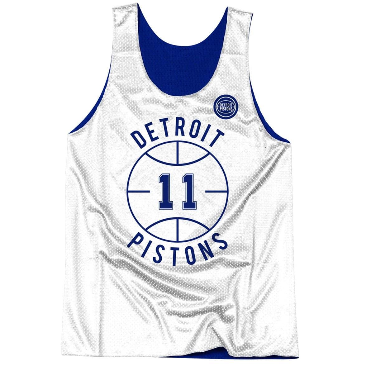Mitchell And Ness T-Shirts Isiah Thomas Detroit Pistons Mitchell & Ness NBA Reversible Mesh Tank - Blue/White