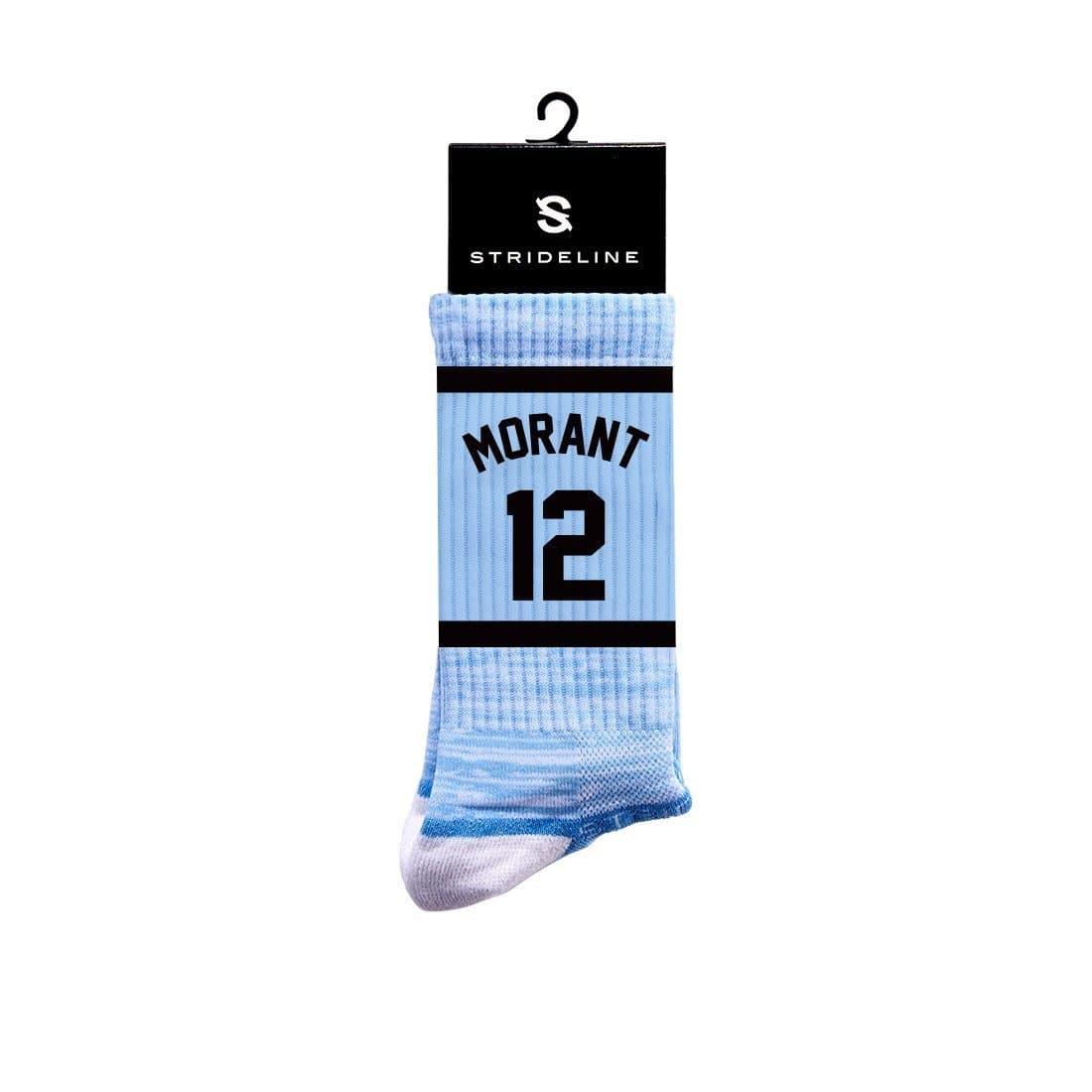 Strideline Socks M/L (8-12 US) Ja Morant Memphis Grizzlies Strideline NBA Sherzy Premium Crew Socks- Blue